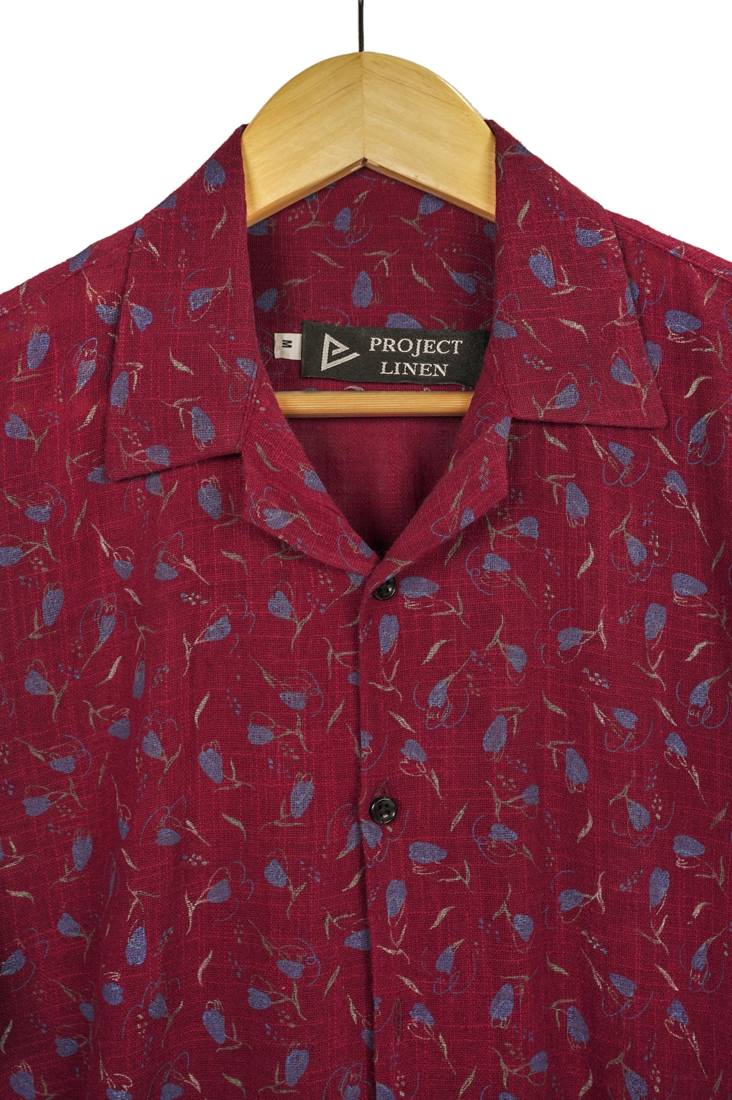 Red Printed Cuban Linen Shirt - Her's