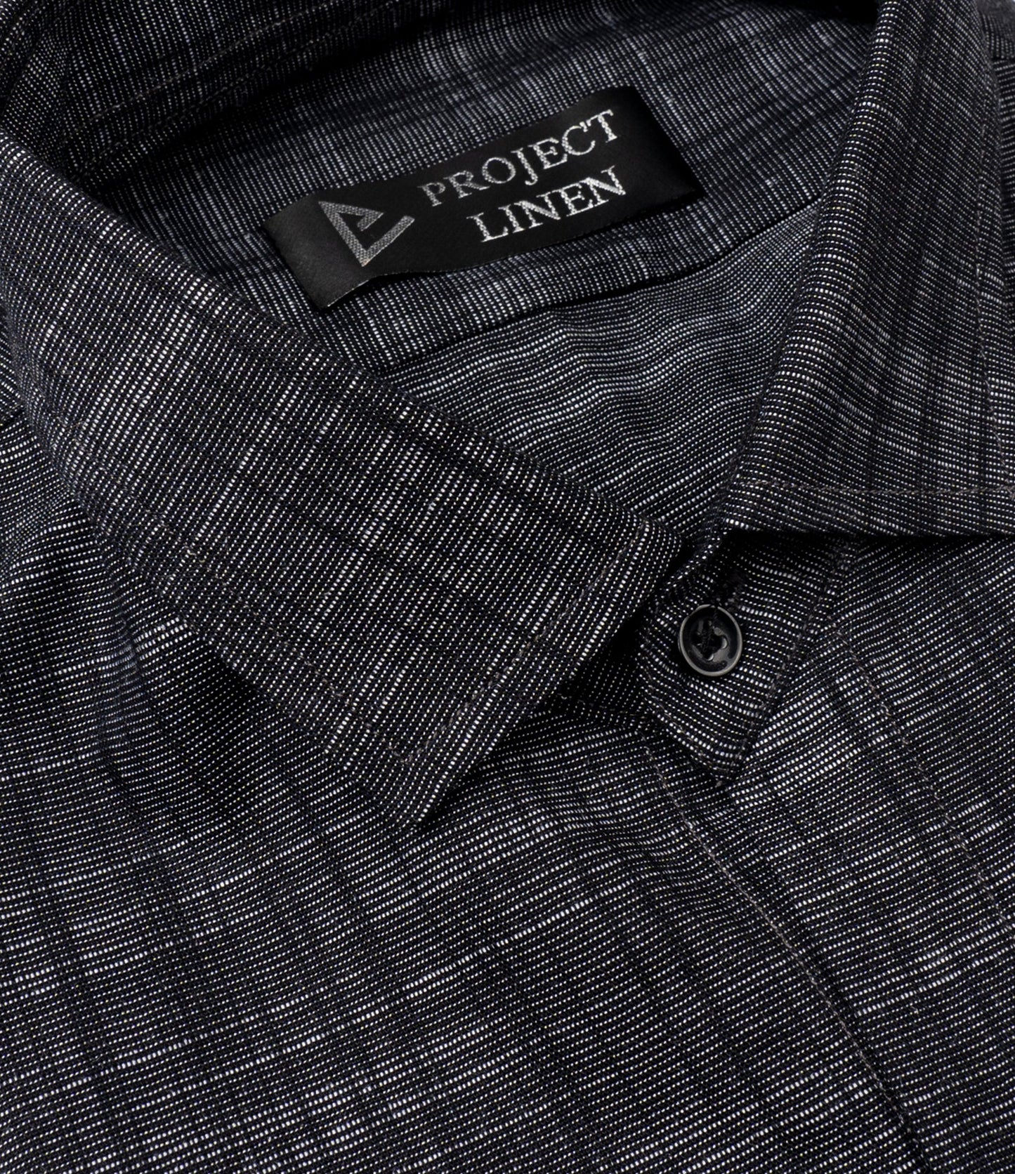 Texture Black Linen Shirt - Her's