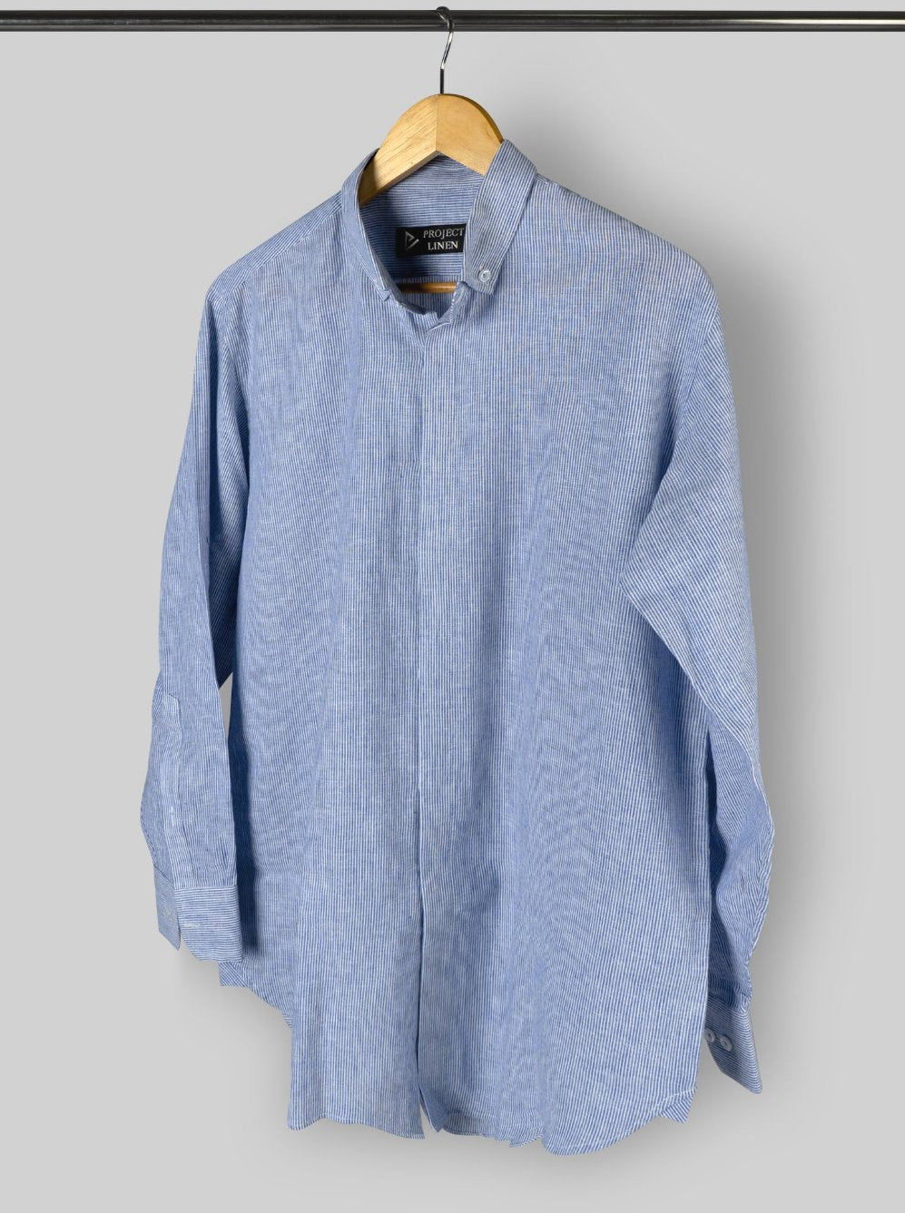 Blue Stripes Button Down Linen Shirt