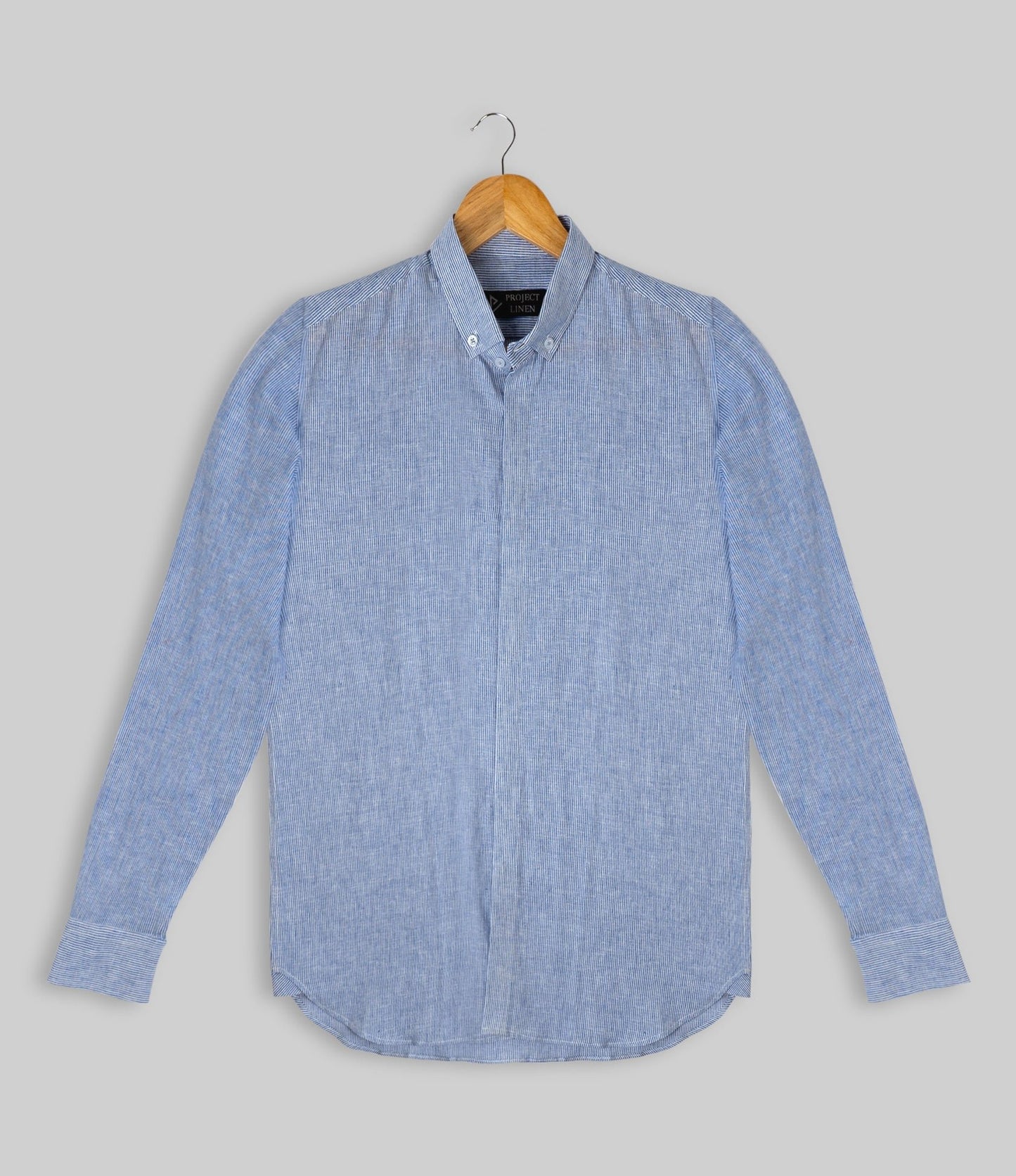 Blue Stripes Button Down Linen Shirt