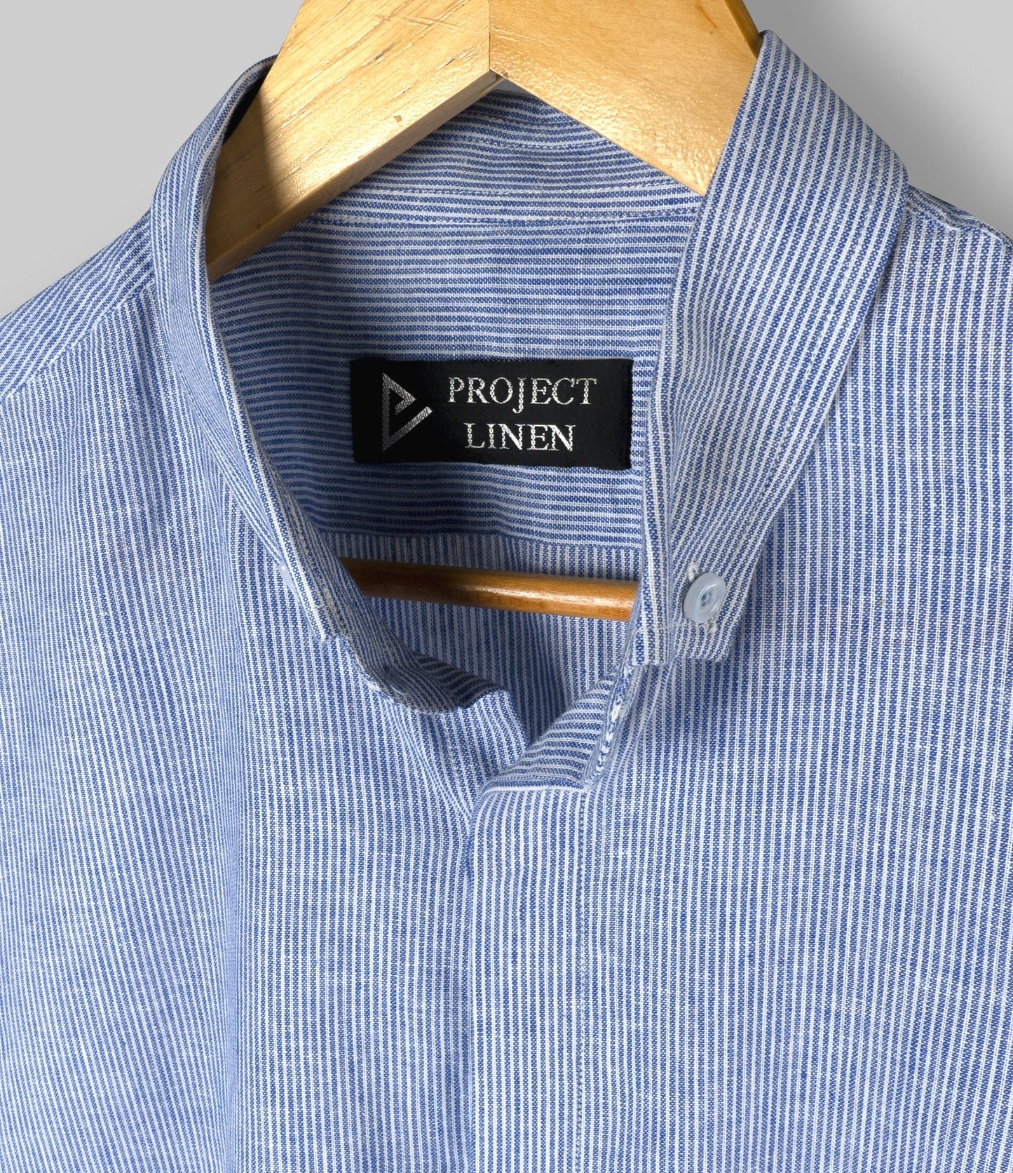 Blue Stripes Button Down Linen Shirt
