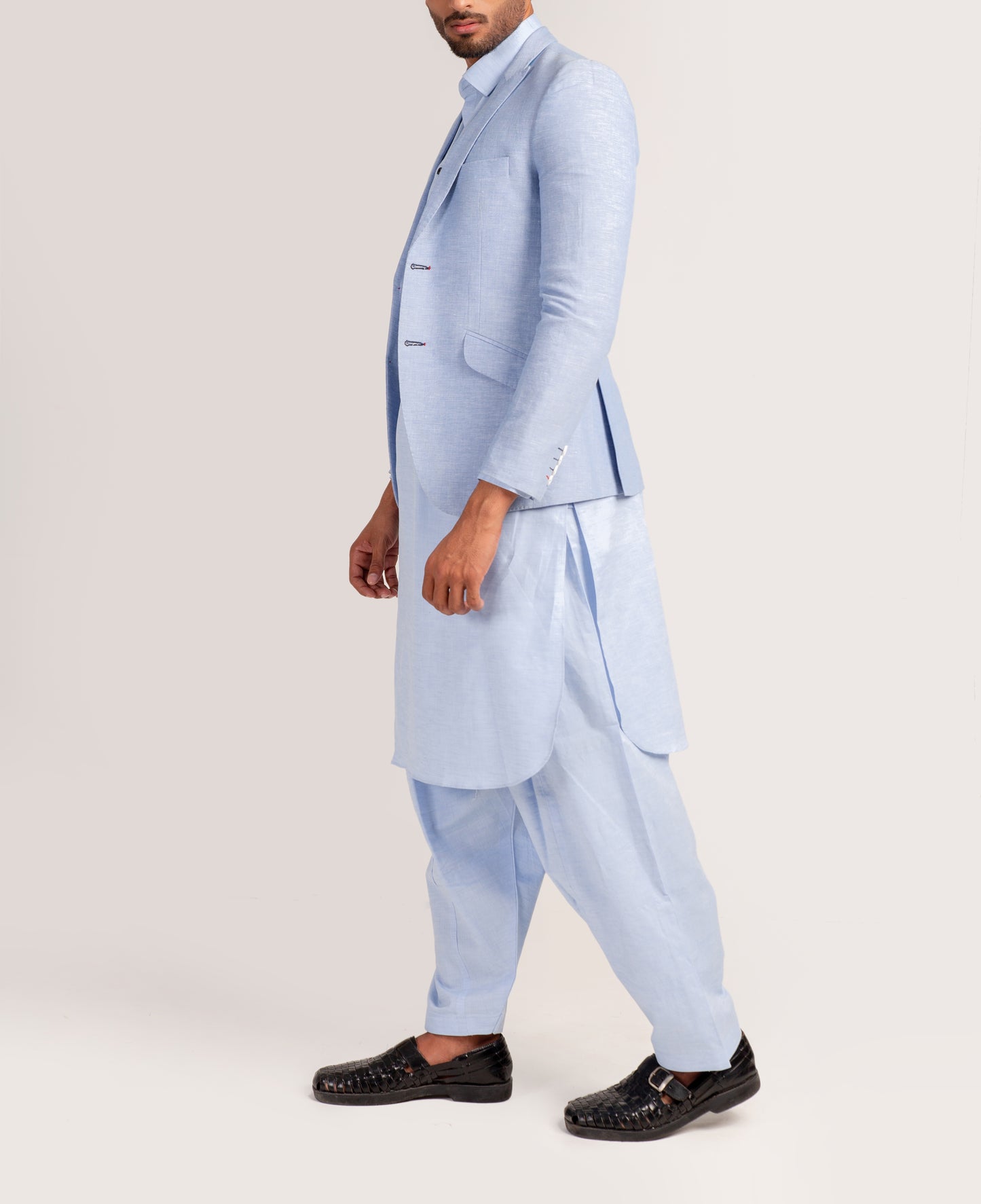 Sky Blue Linen Blazer