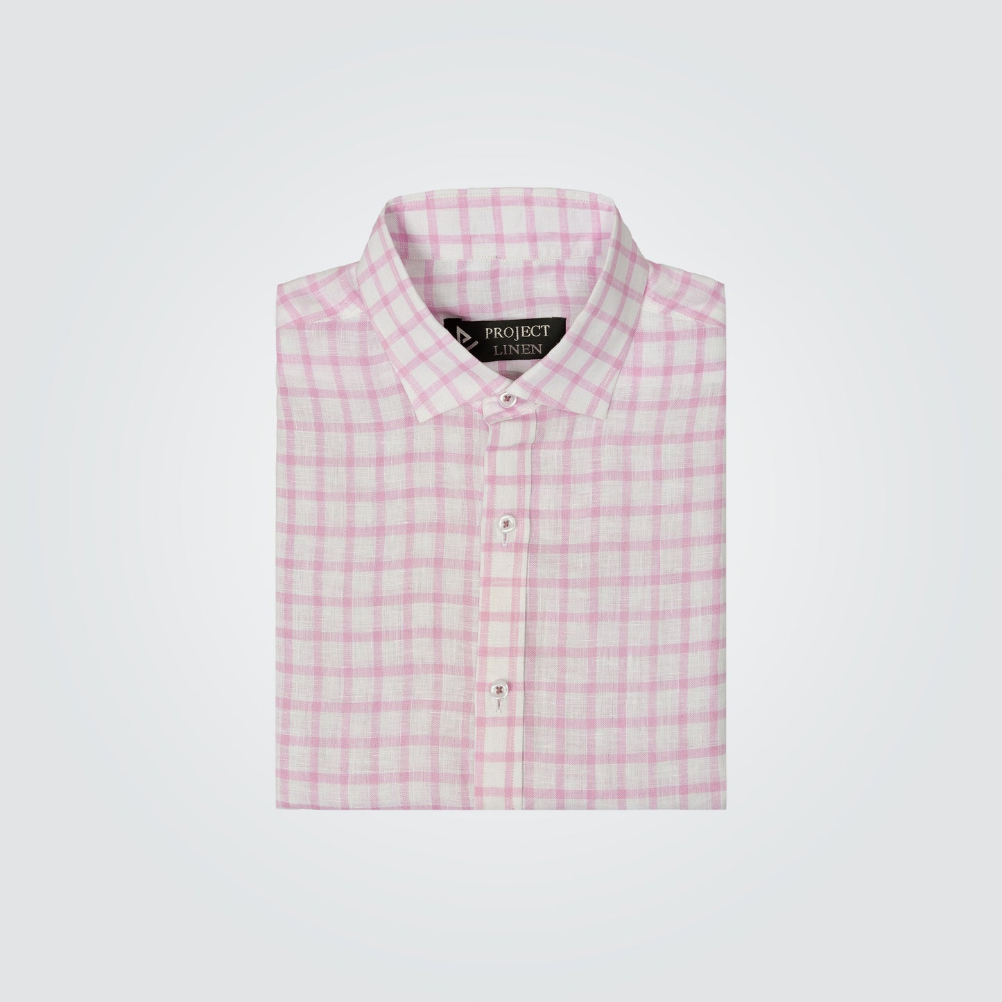 Pink Checkered Linen Shirt