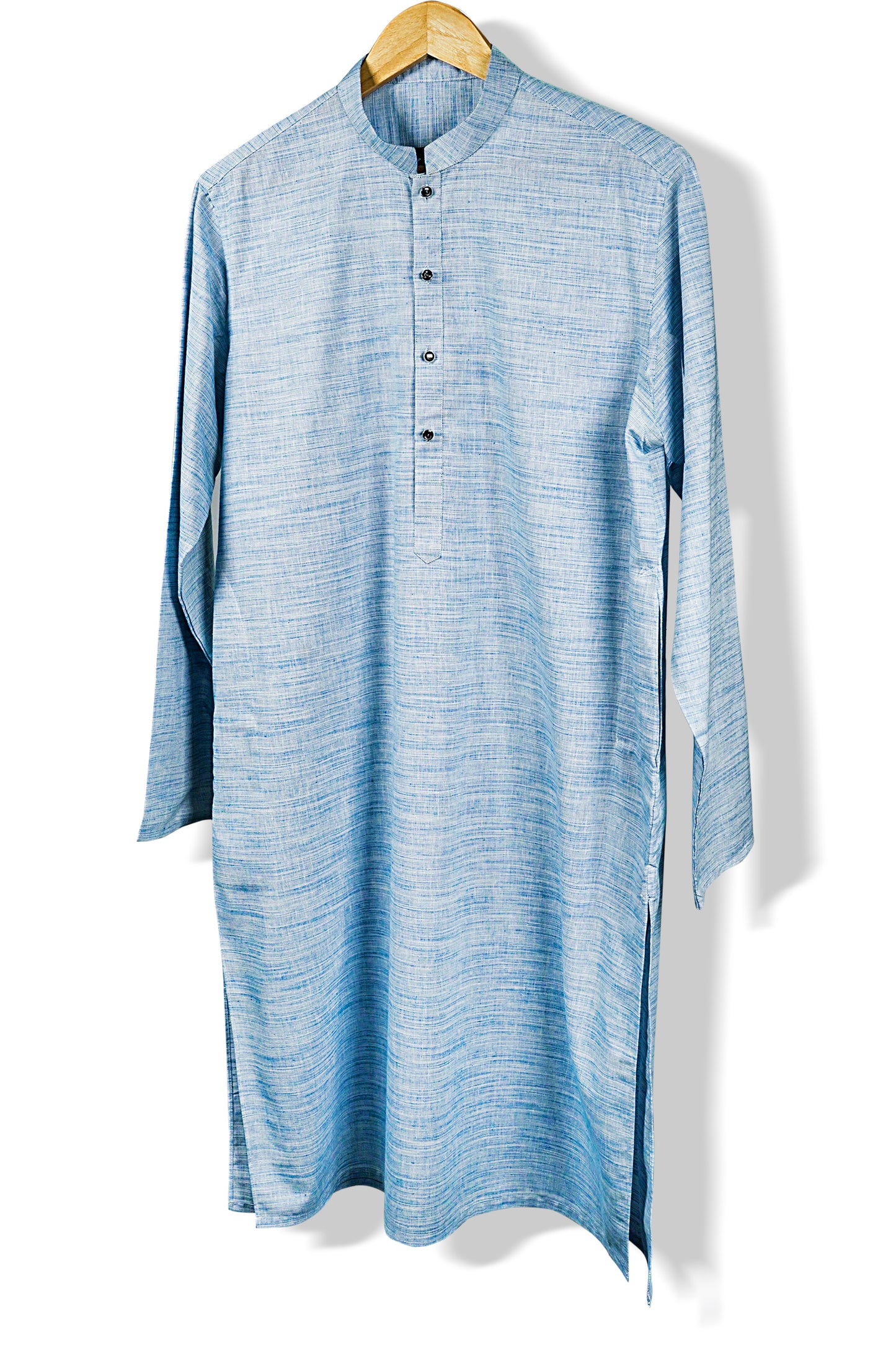 Texture Blue Linen Kurta