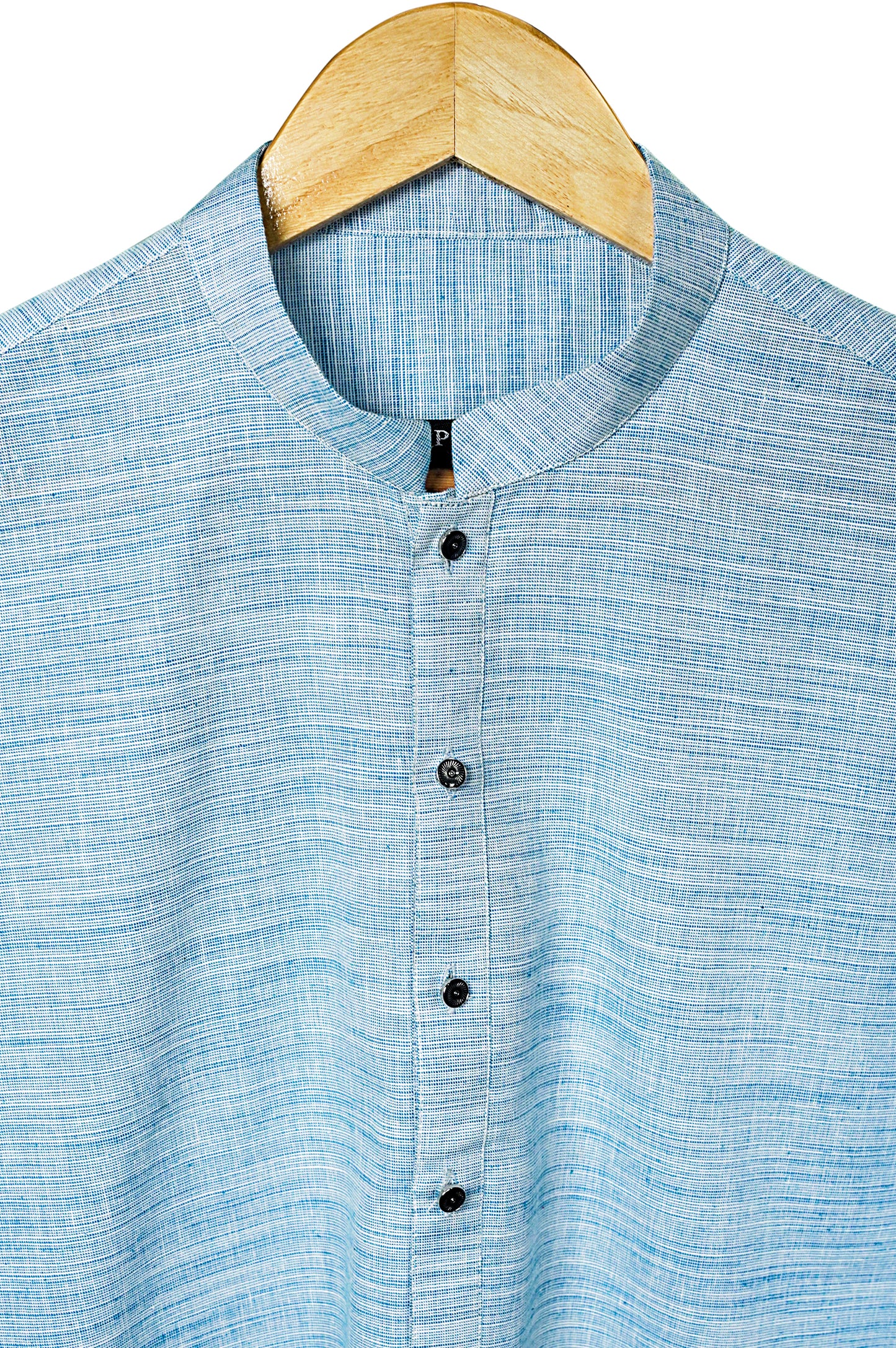 Texture Blue Linen Kurta