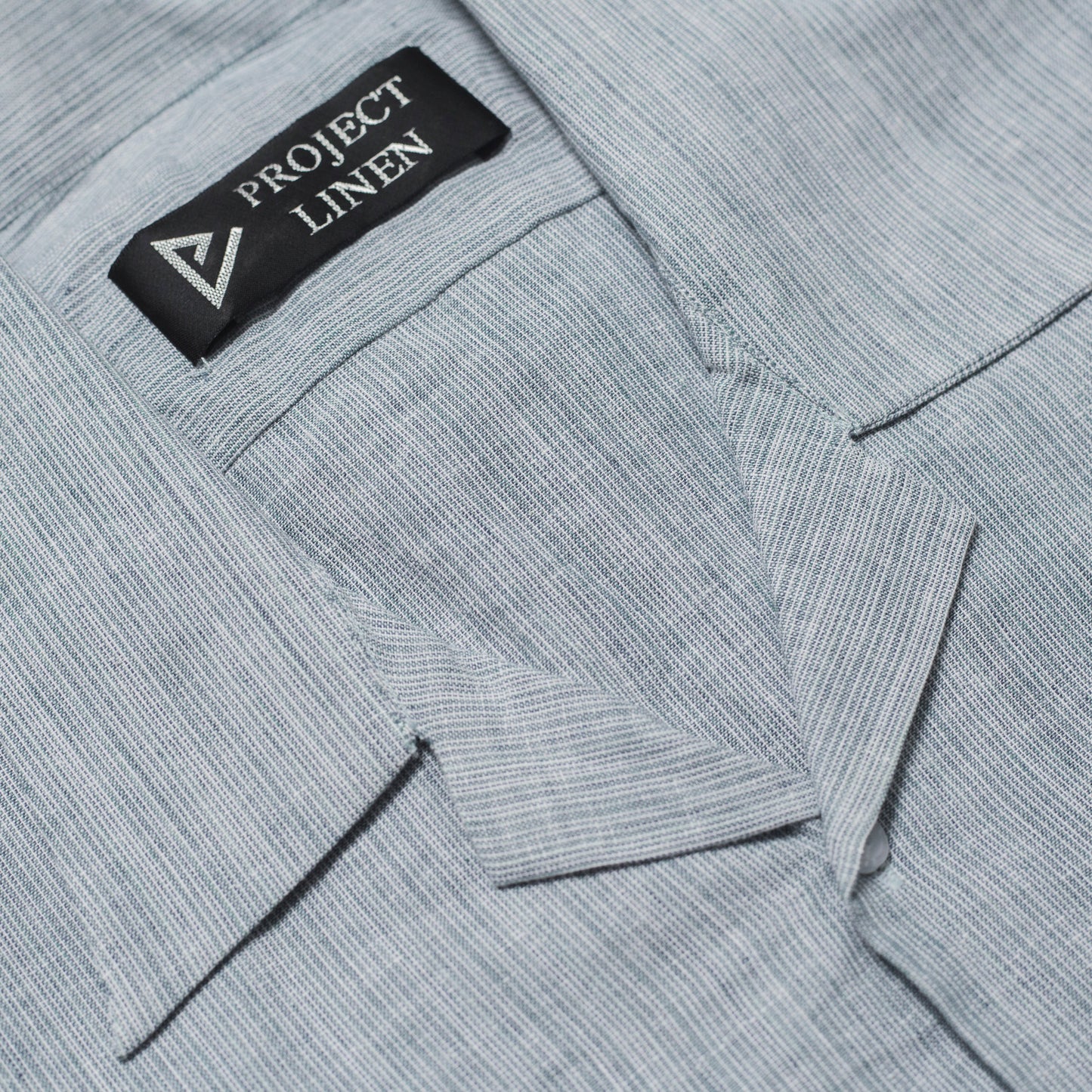 Grey Textured Cuban Linen Shirt - Her's