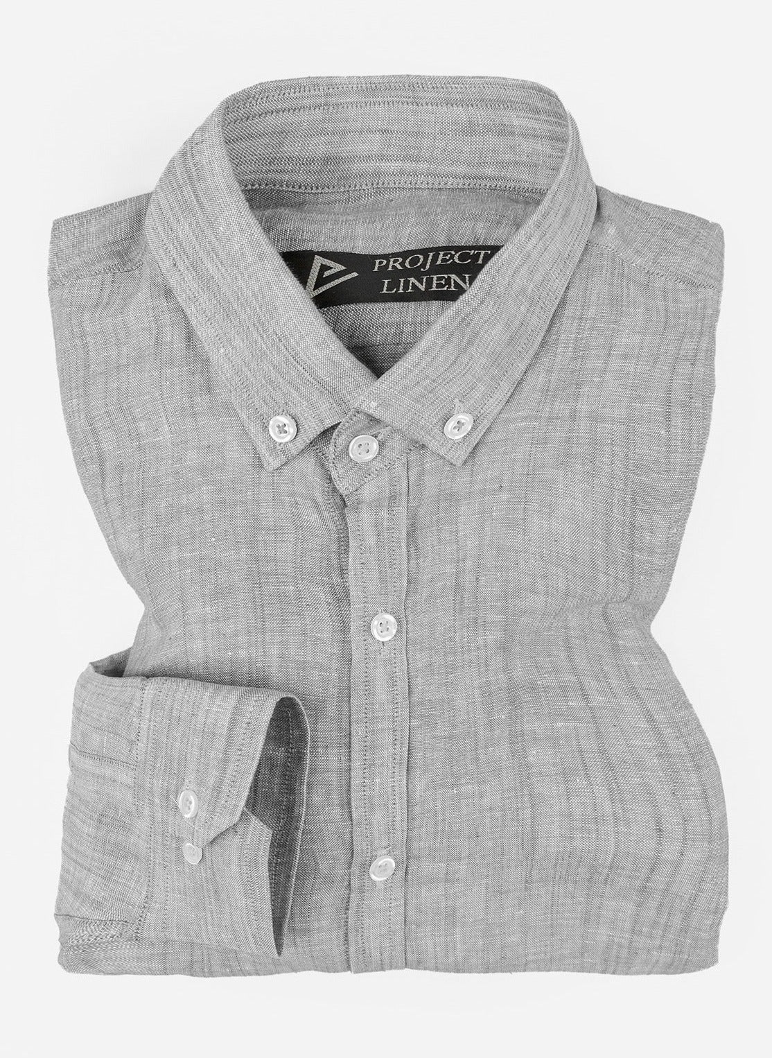 Smoke Grey Button Down Linen Shirt – Project Linen