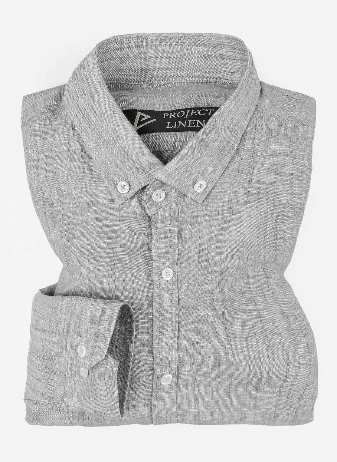 Smoke Grey Button Down Linen Shirt