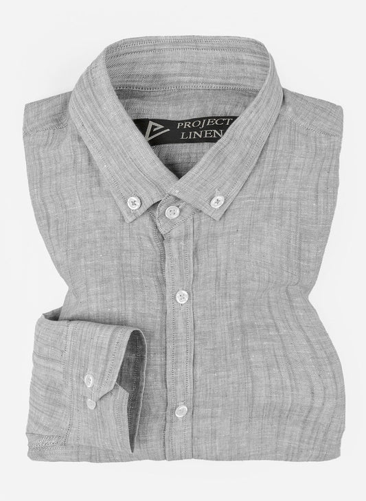 Smoke Grey Button Down Linen Shirt