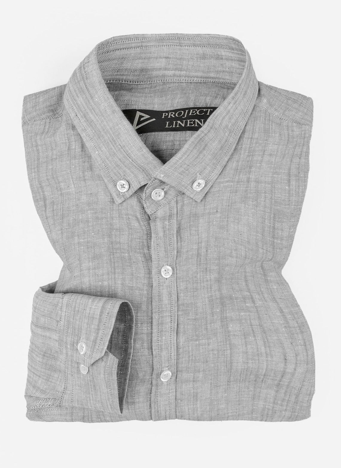 Smoke Grey Button Down Linen Shirt - Her's