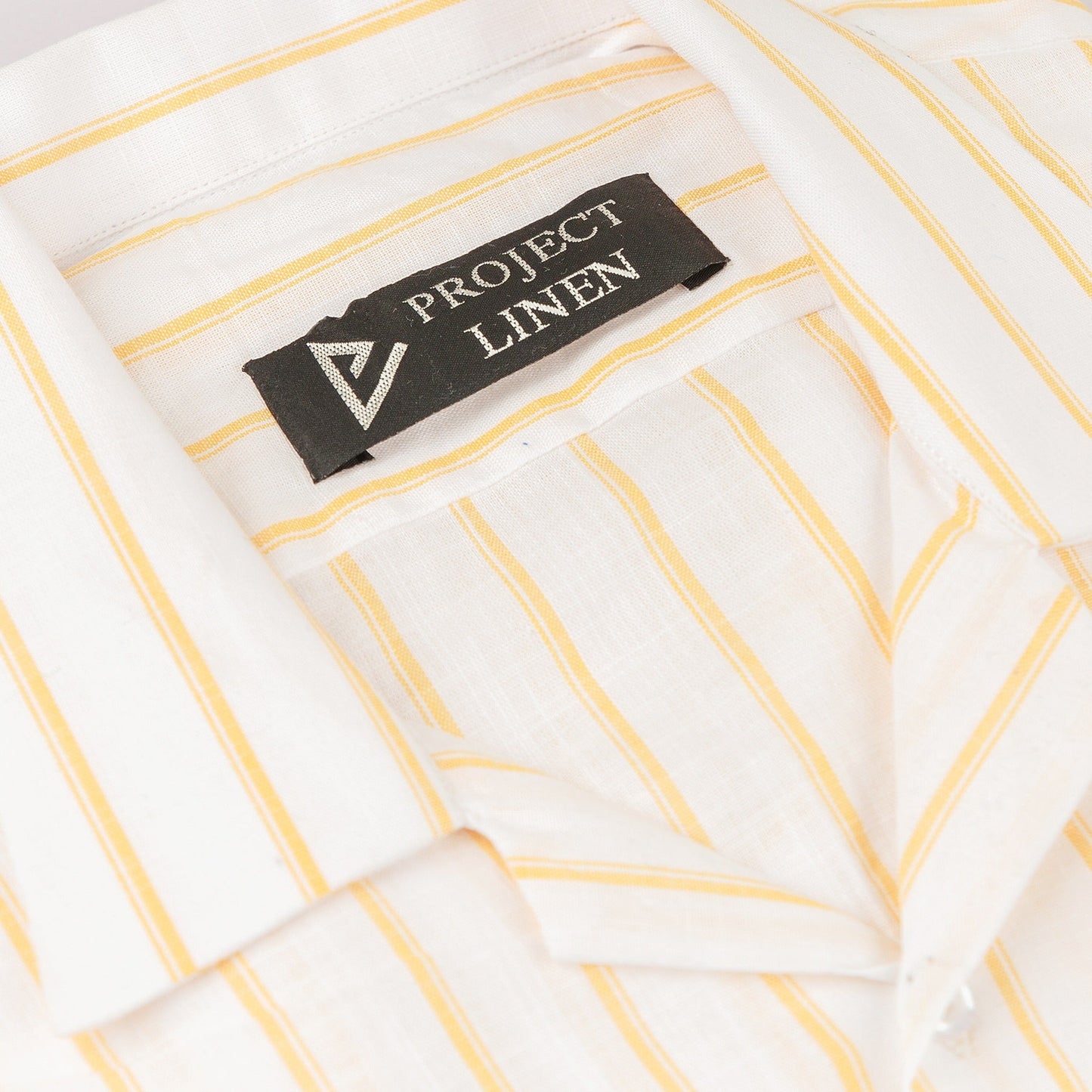White & Yellow Striped Cuban Linen Shirt - Her's