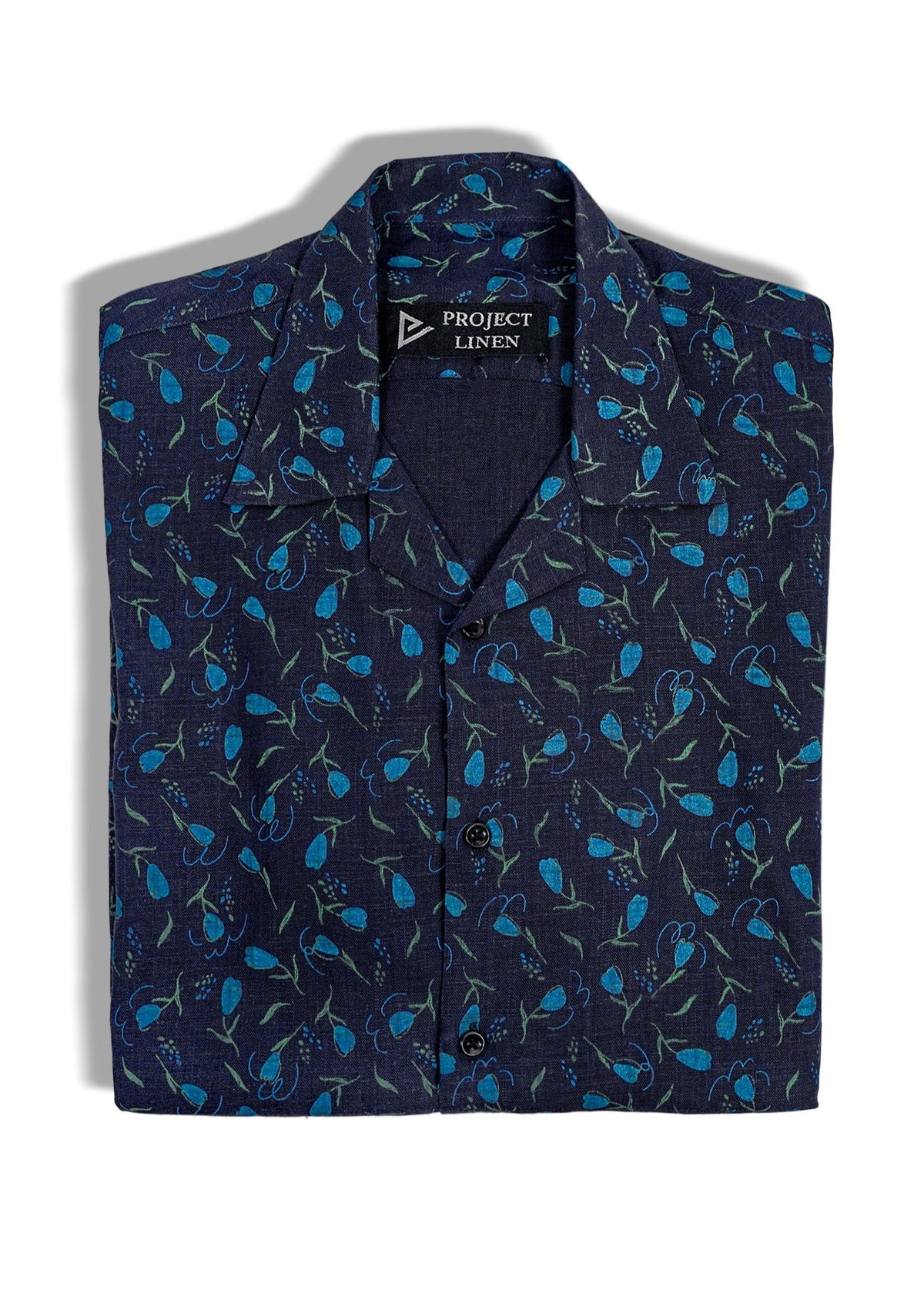 Project Linen Blue Printed Cuban Linen Shirt – Project Linen