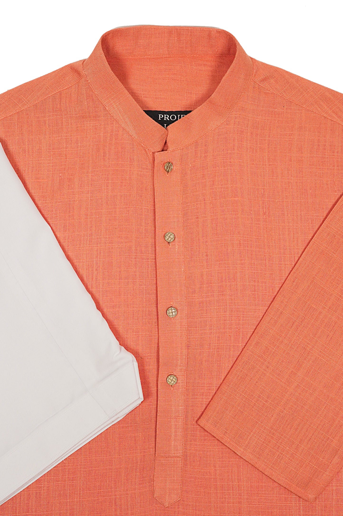 Orange Linen Kurta