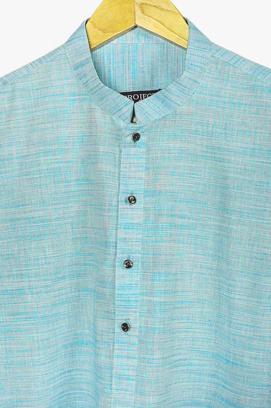 Texture Green Linen Kurta