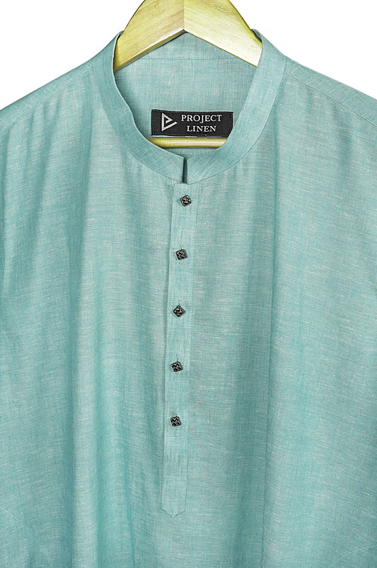 Mint Green Linen Kurta Trouser