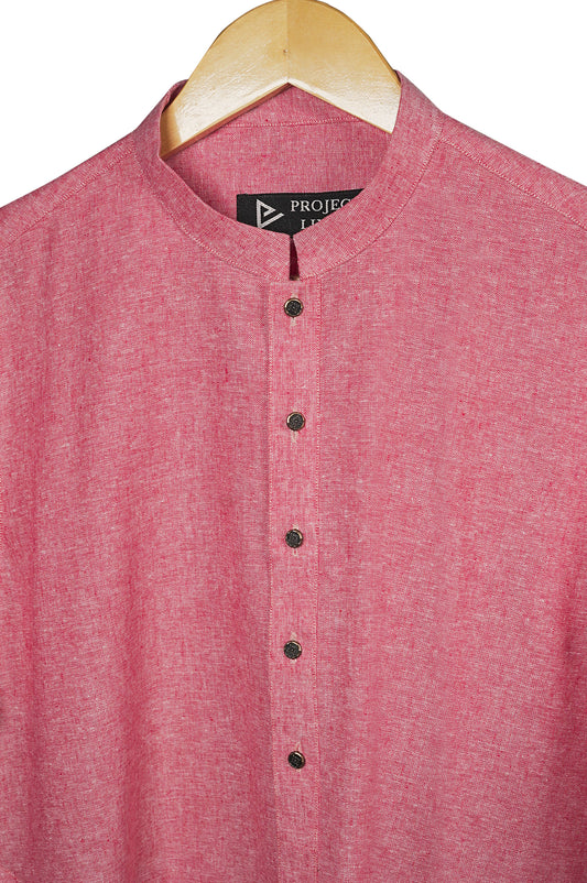 Pink Linen Kurta Trouser