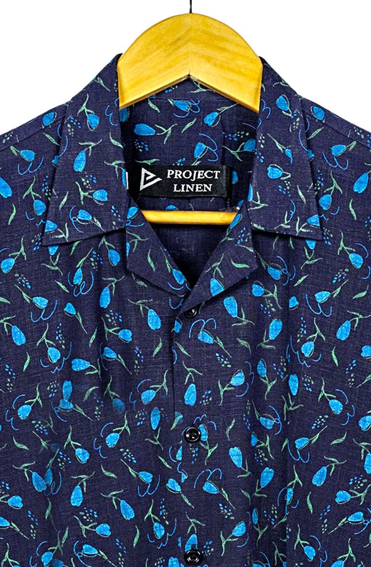 Project Linen Blue Printed Cuban Linen Shirt – Project Linen