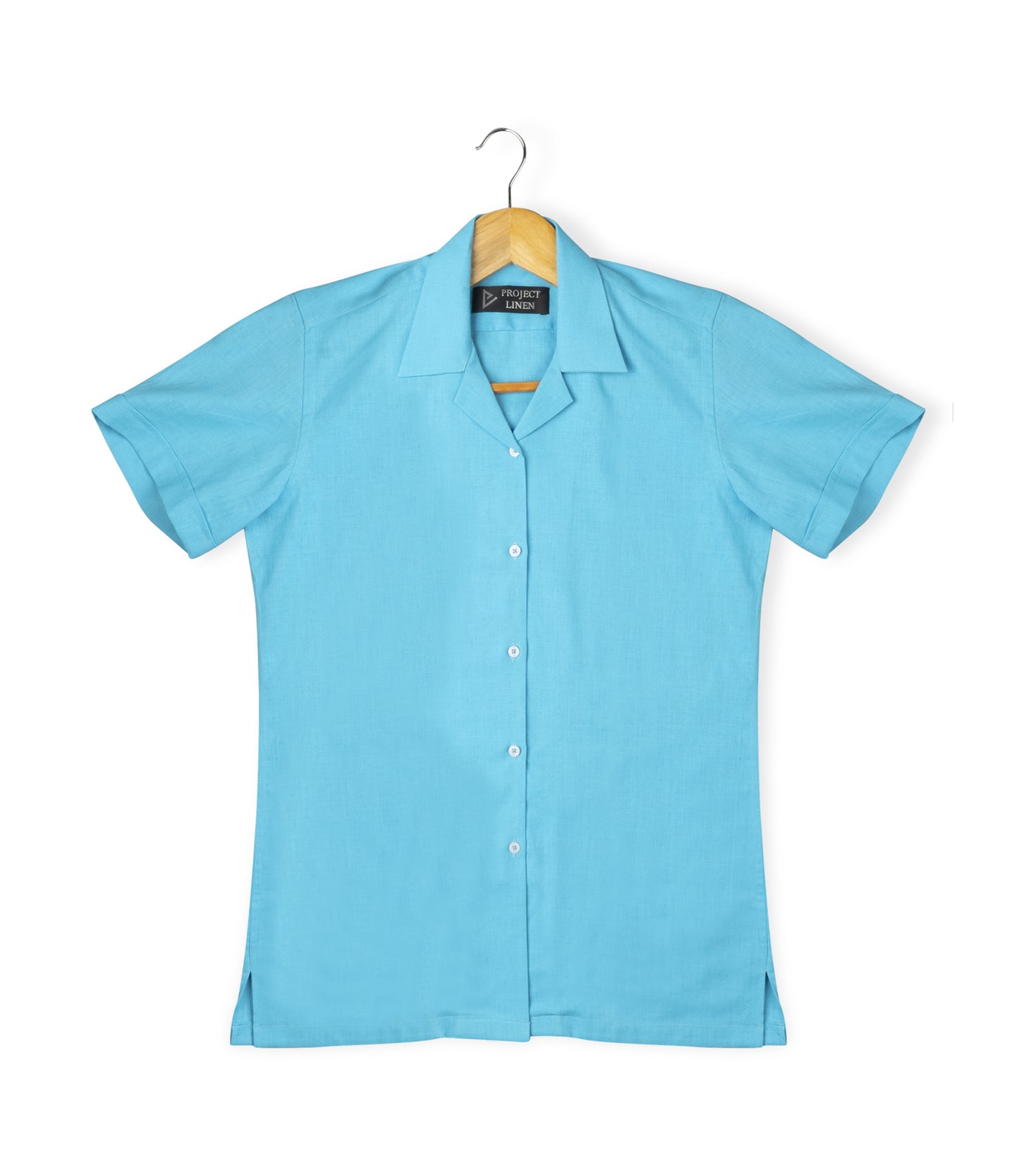 Turquoise Blue Cuban Linen Shirt