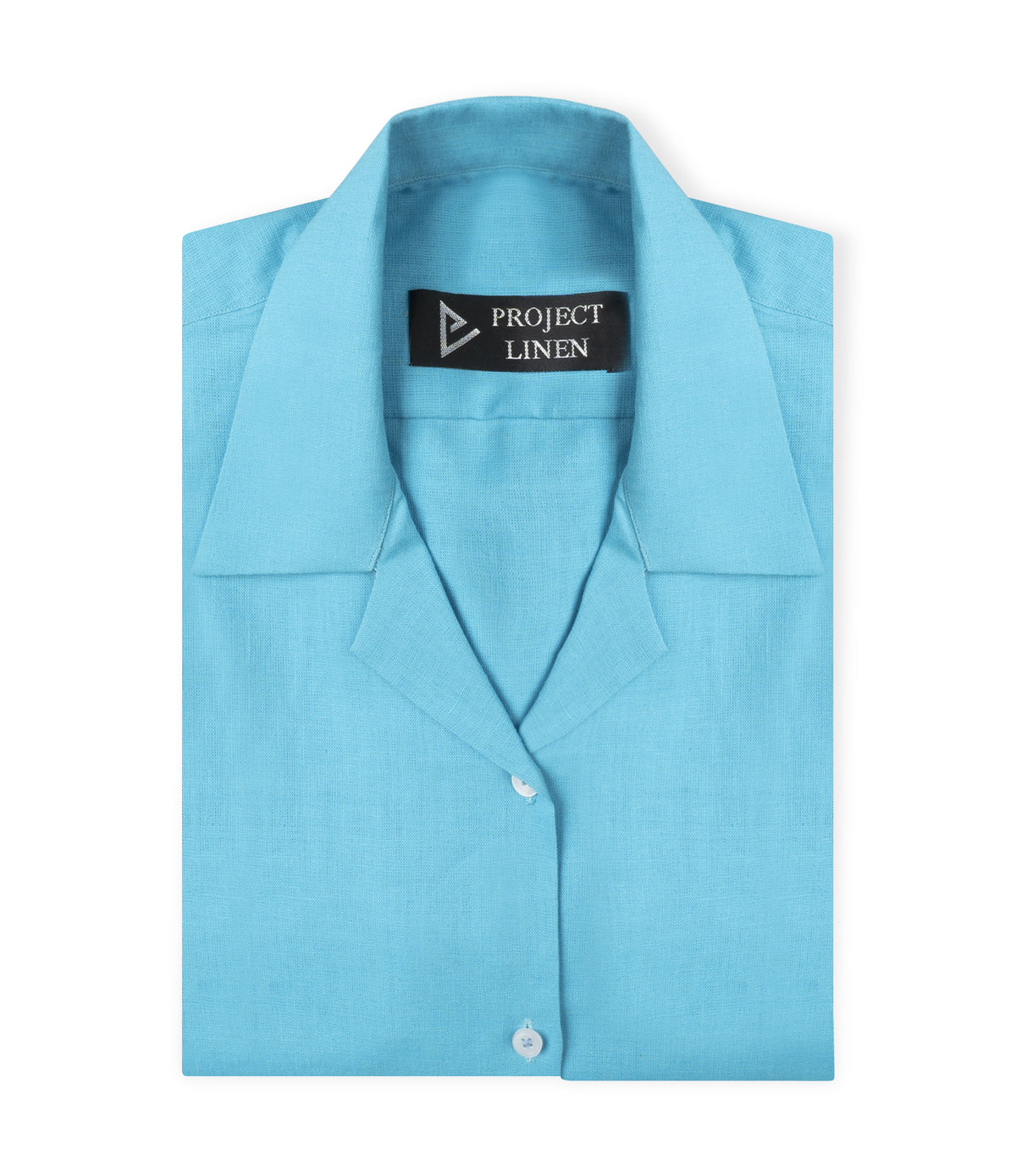 Project Linen Turquoise Blue Cuban Linen Shirt - Her's – Project Linen