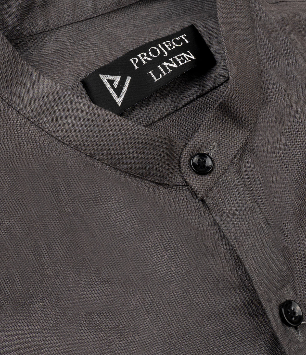 Project Linen Grey band Collar Linen Shirt – Project Linen