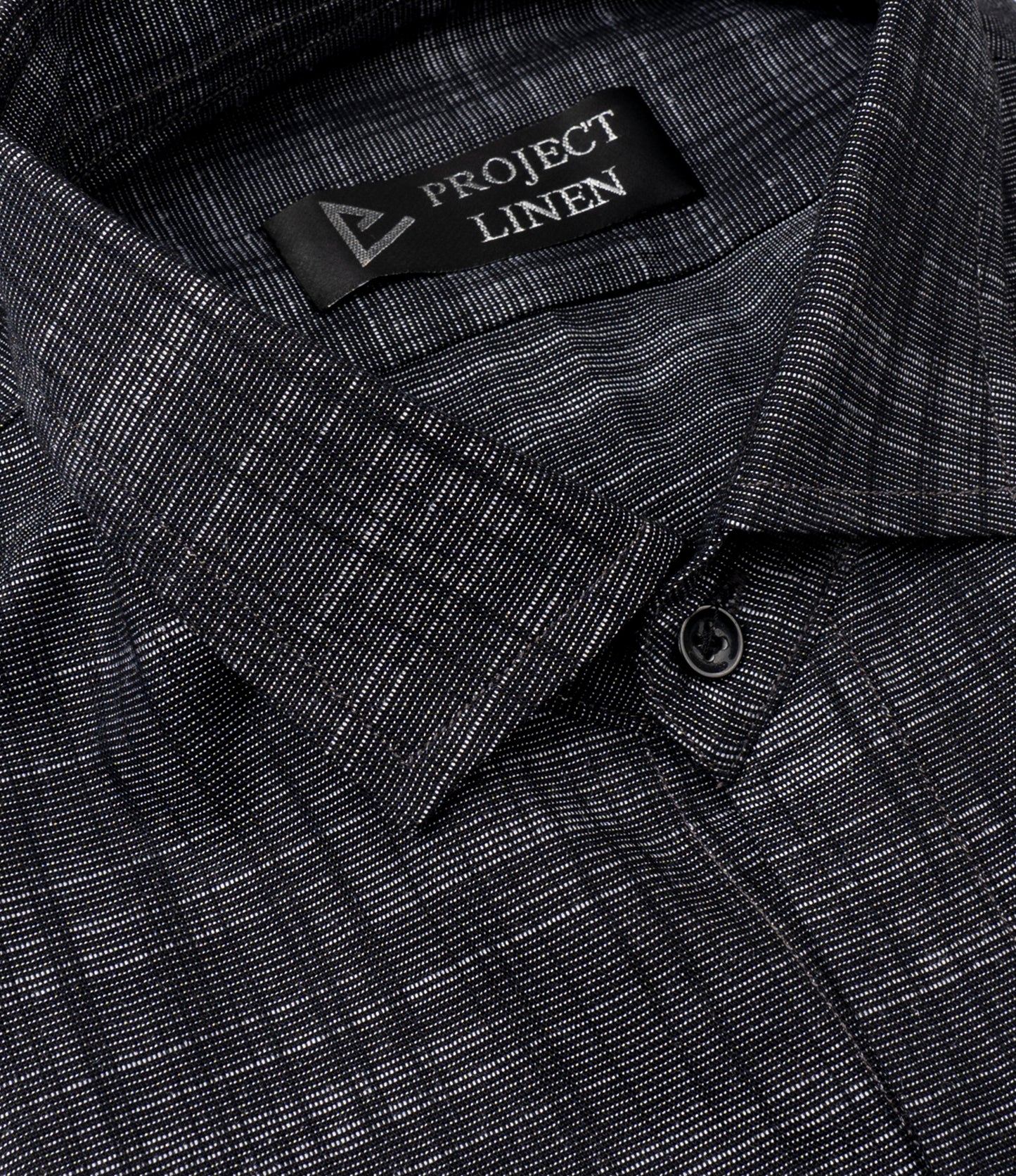 Texture Black Linen Shirt