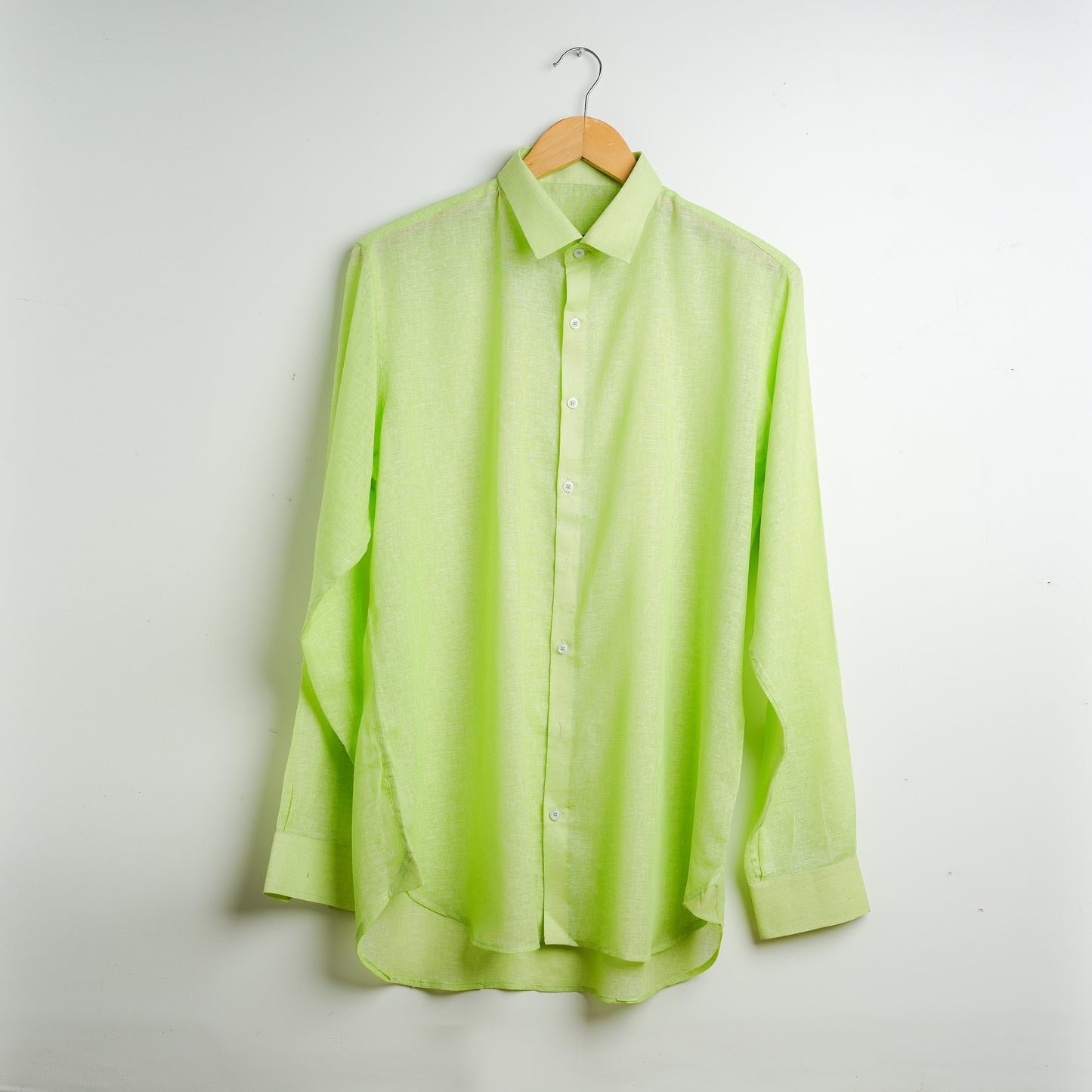 Light Lime Green Linen Shirt