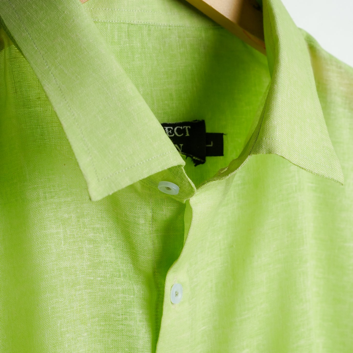 Light Lime Green Linen Shirt