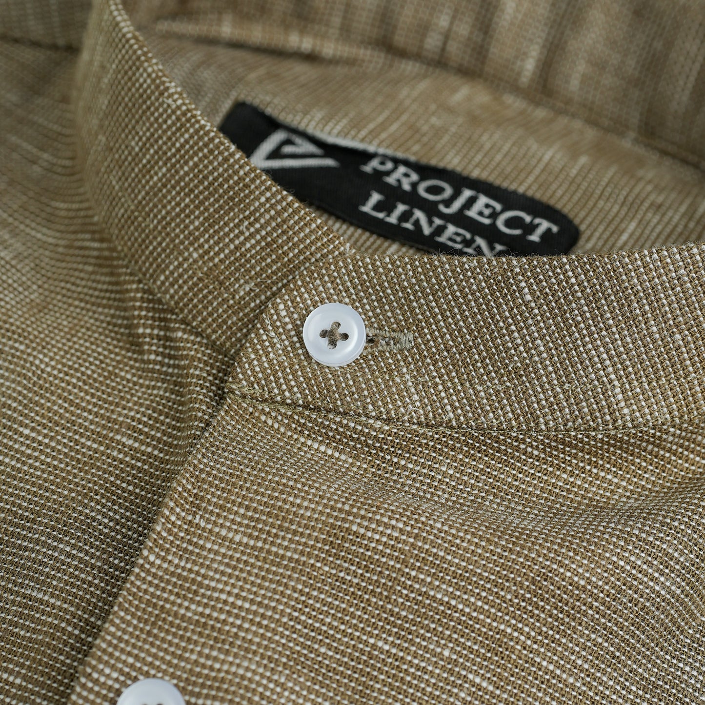 Olive Breeze Mandarin Linen Shirt - Her's