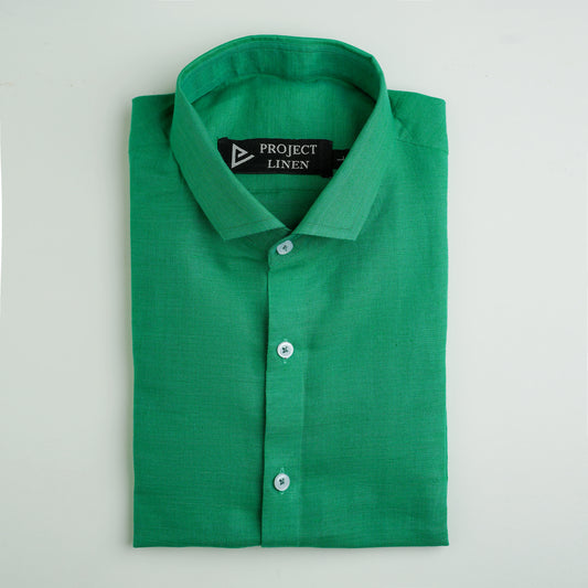 Emerald Green Linen Shirt - Her's
