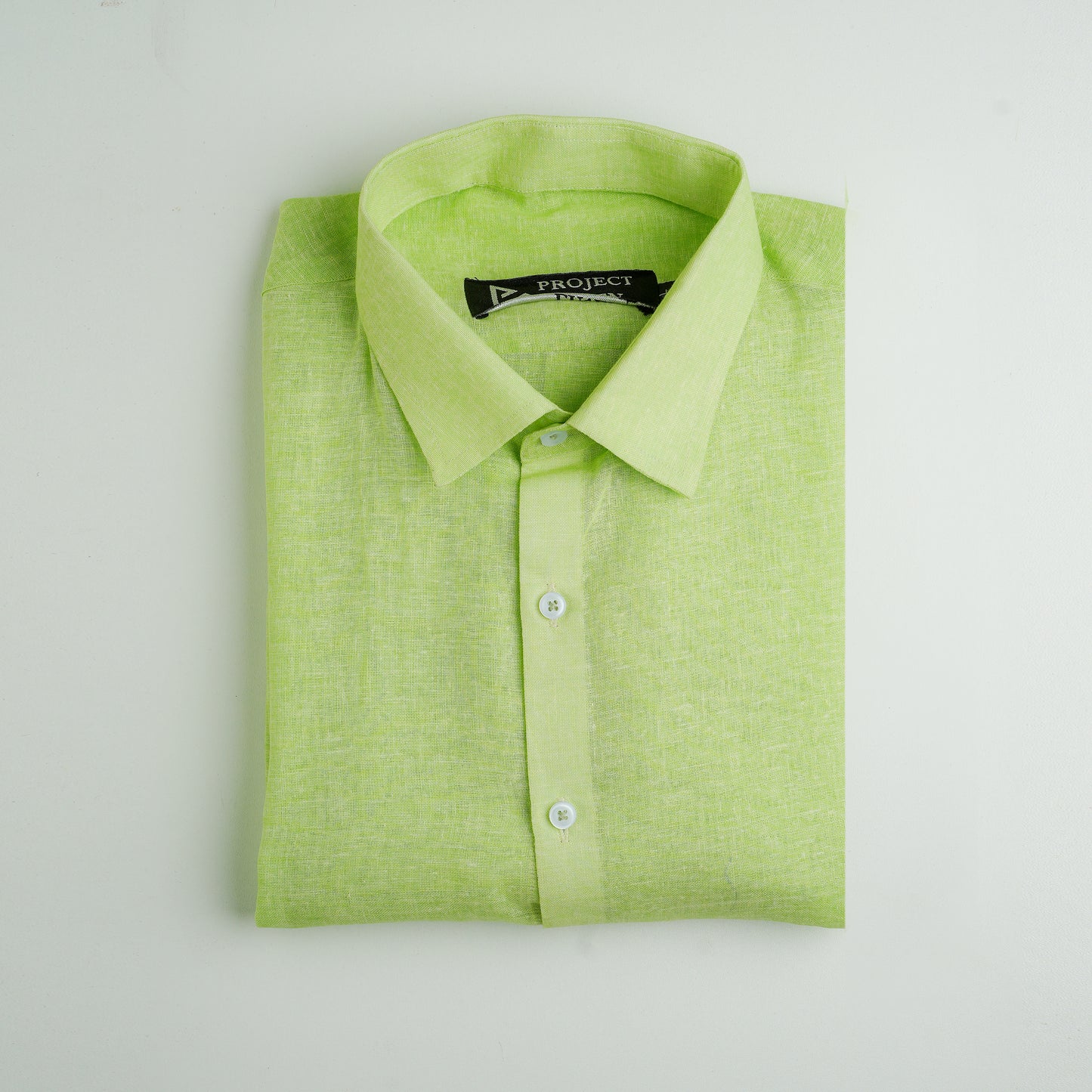 Light Lime Green Linen Shirt