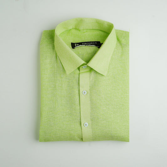 Light Lime Green Linen Shirt - Her's