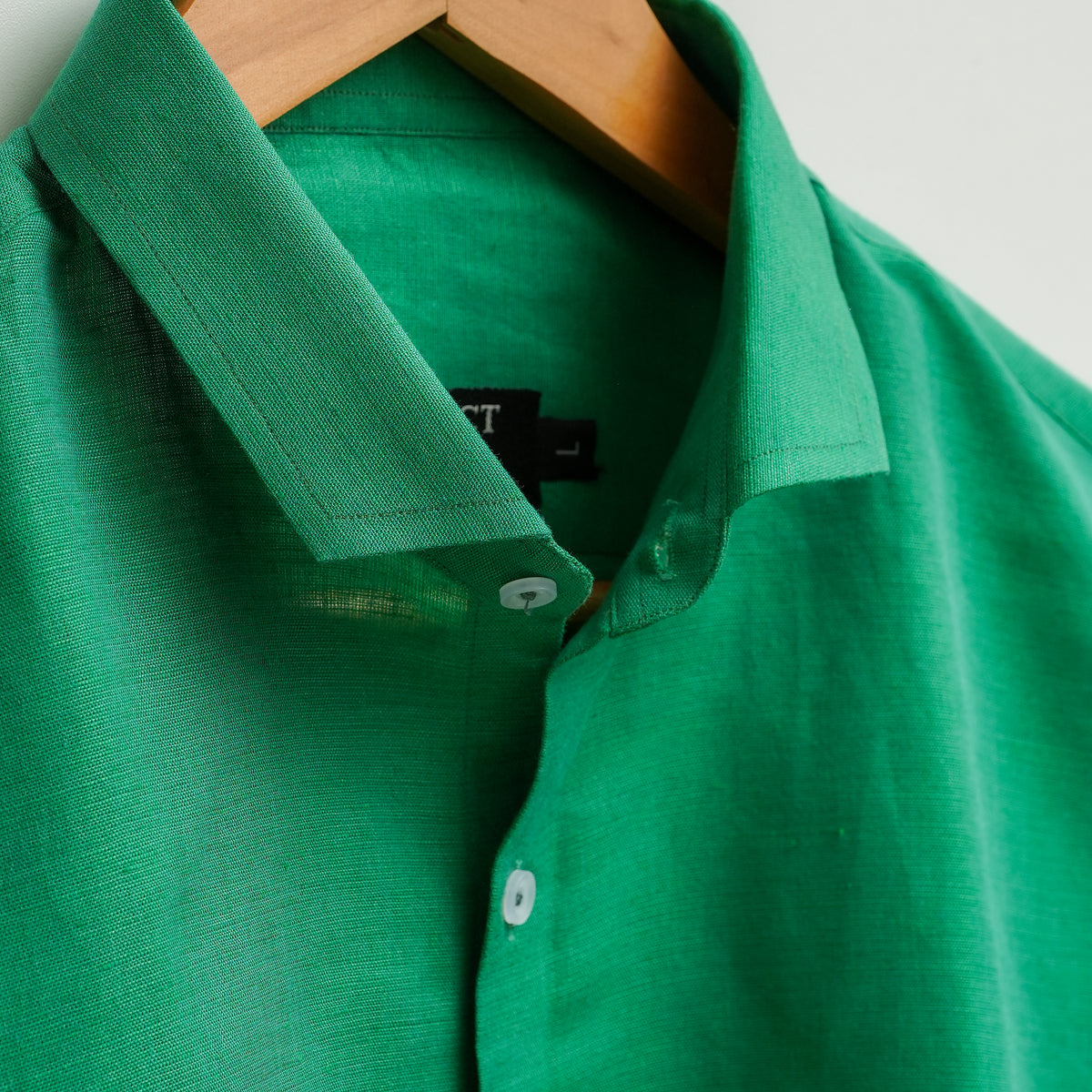 Project Linen Emerald Green Linen Shirt - Her's – Project Linen