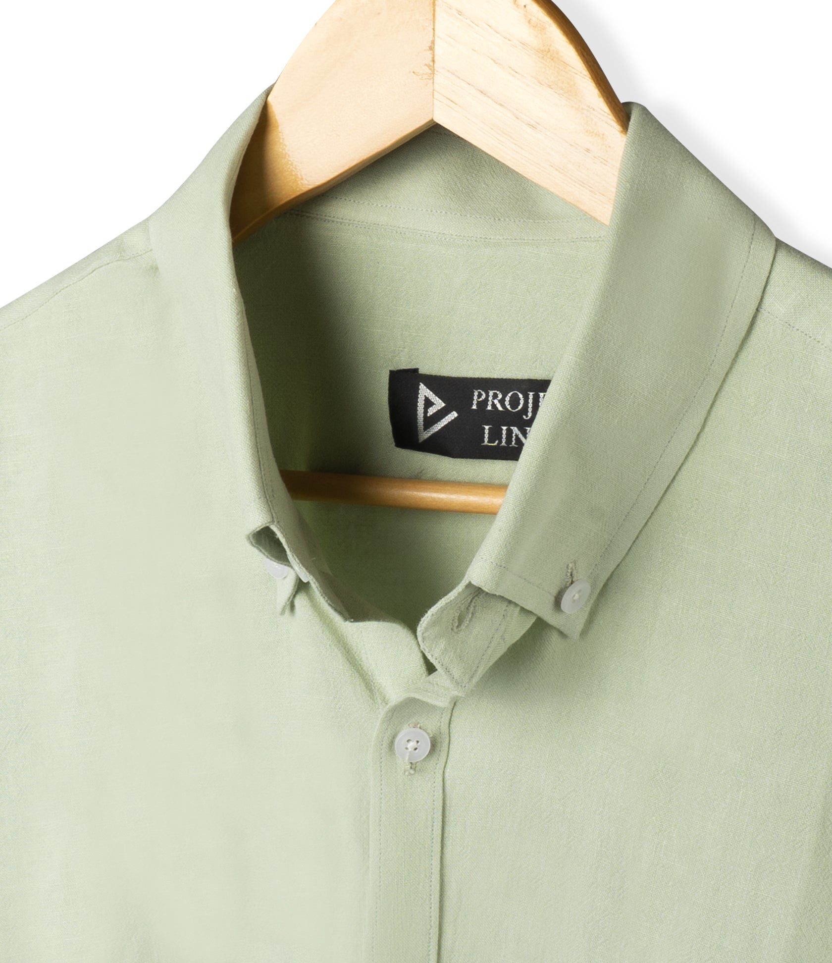 Project Linen Pastel Green Button Down Linen Shirt - Her's – Project Linen