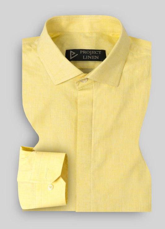 Lime Yellow Linen Shirt - Her's