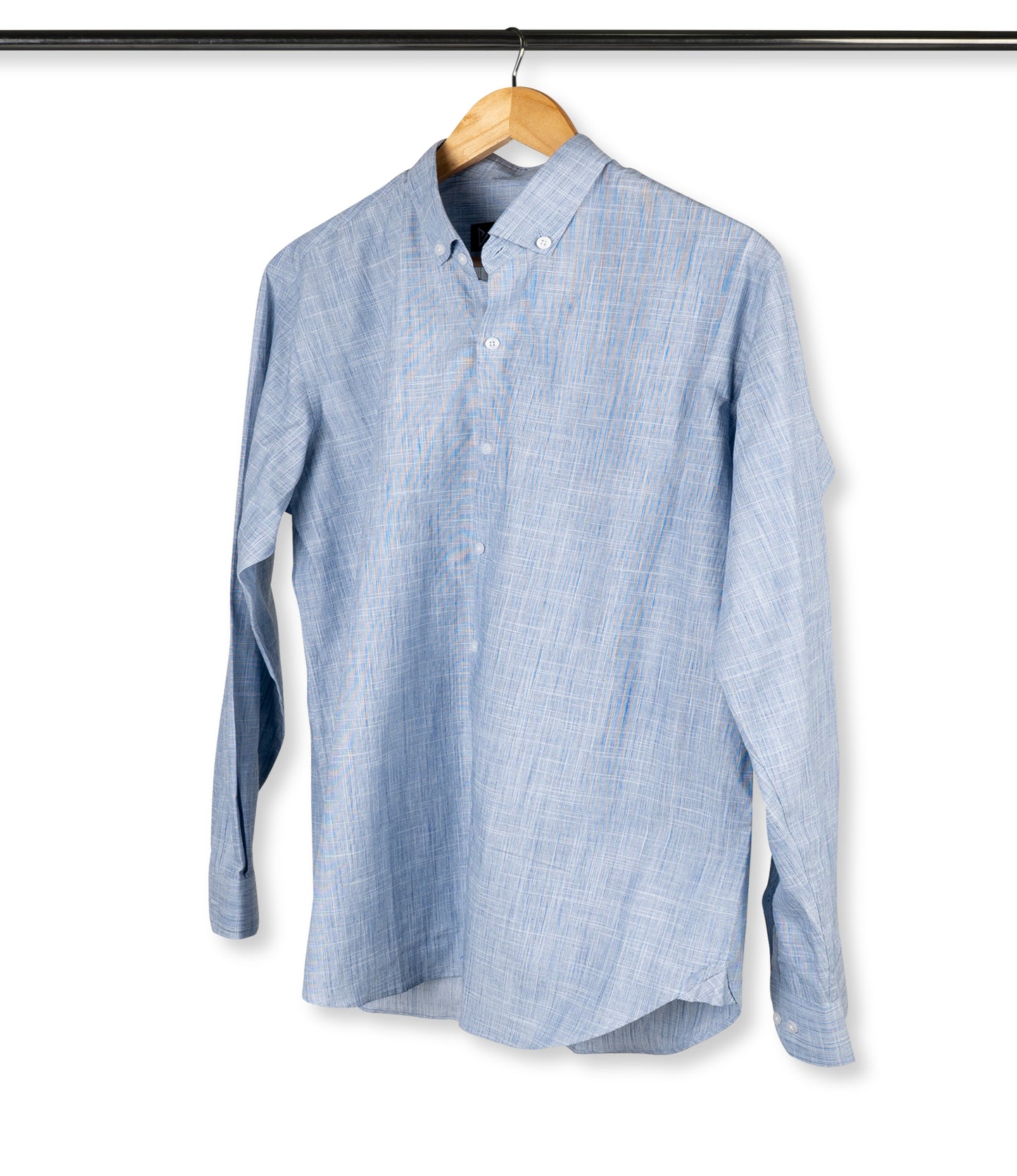 Light Blue Textured Button Down Linen Shirt Project Linen