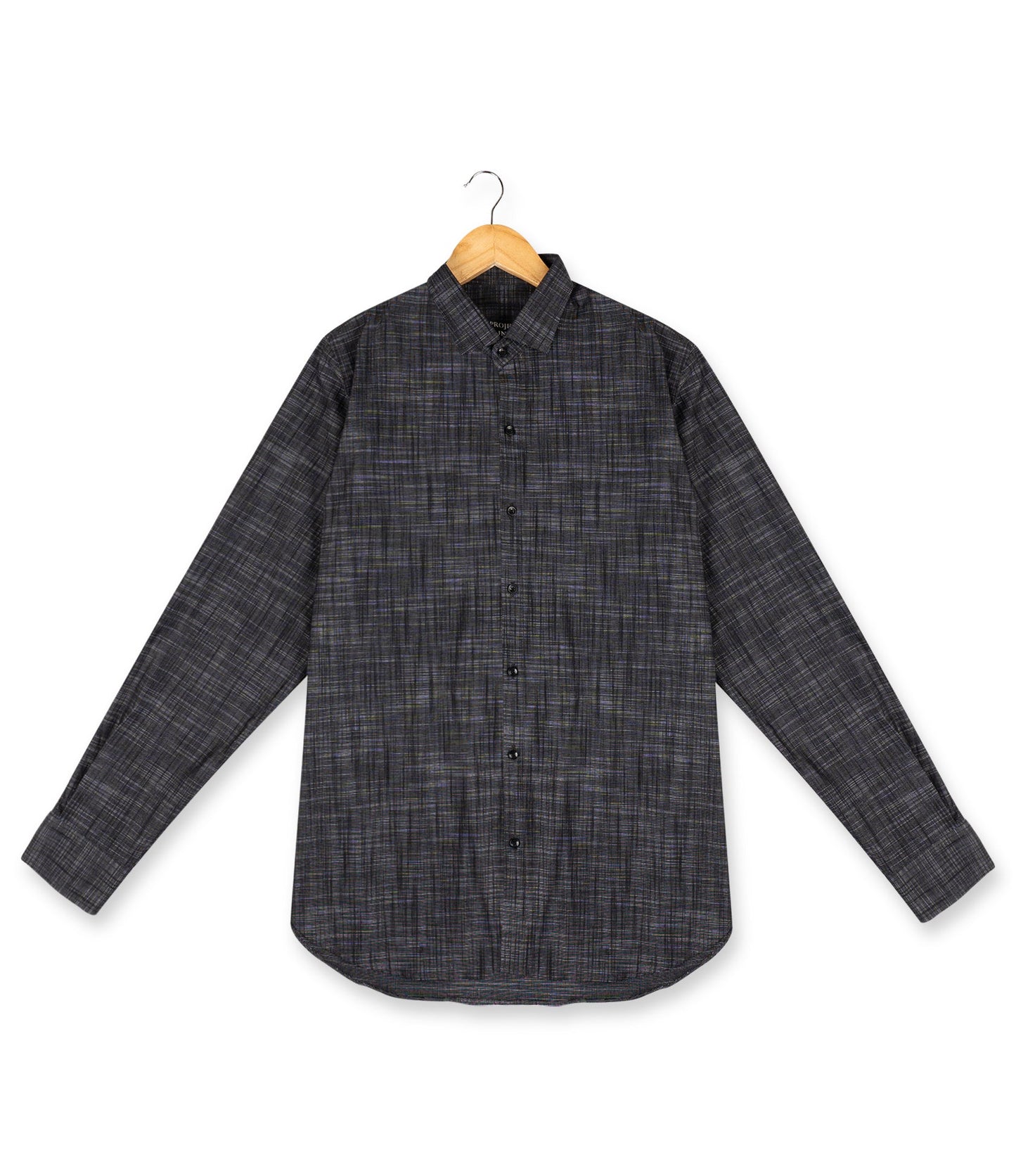 Texture Black Linen Shirt - Her's