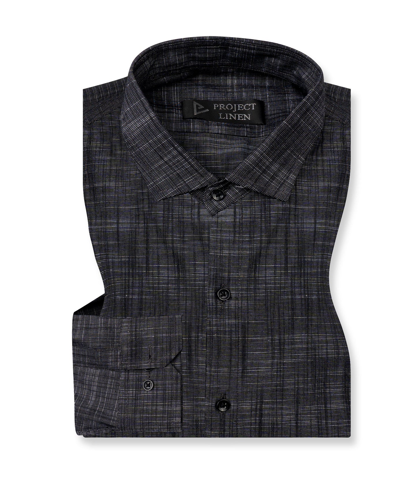 Texture Black Linen Shirt - Her's