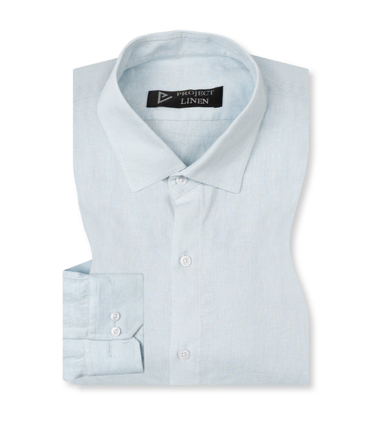 Powder Blue Linen Shirt