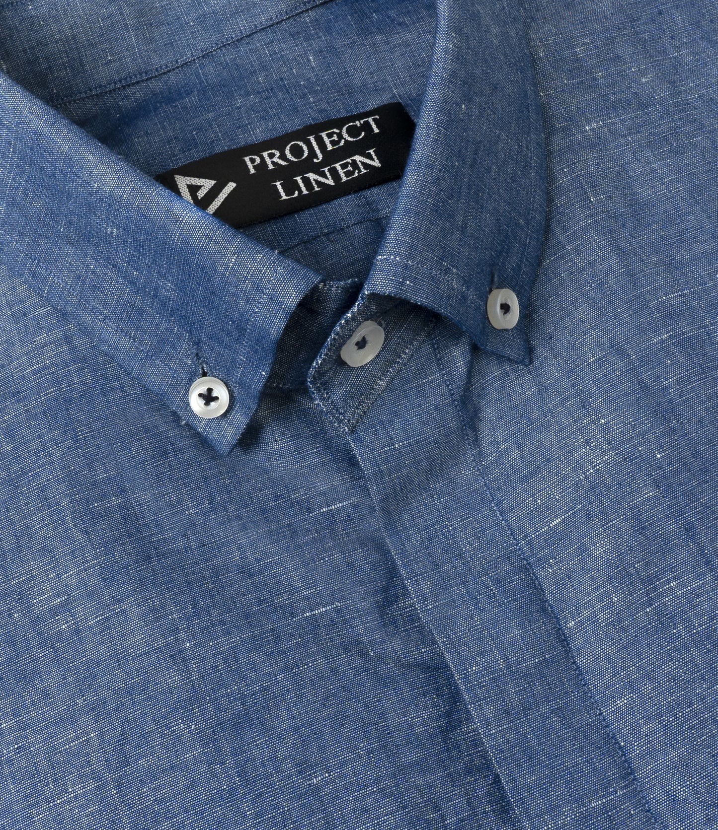 Denim Blue Button Down Linen Shirt