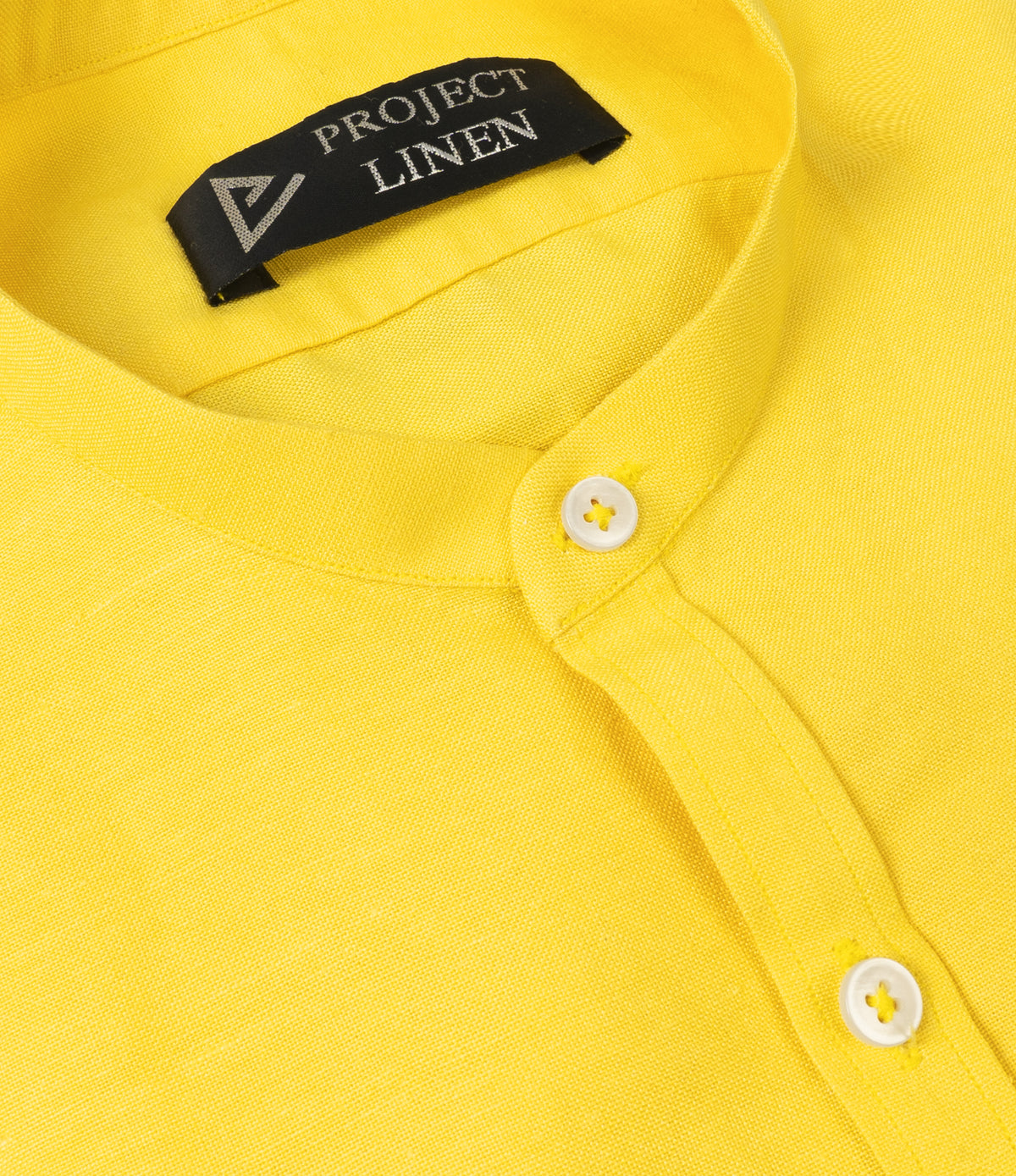 Project Linen Yellow Band Collar Linen Shirt – Project Linen
