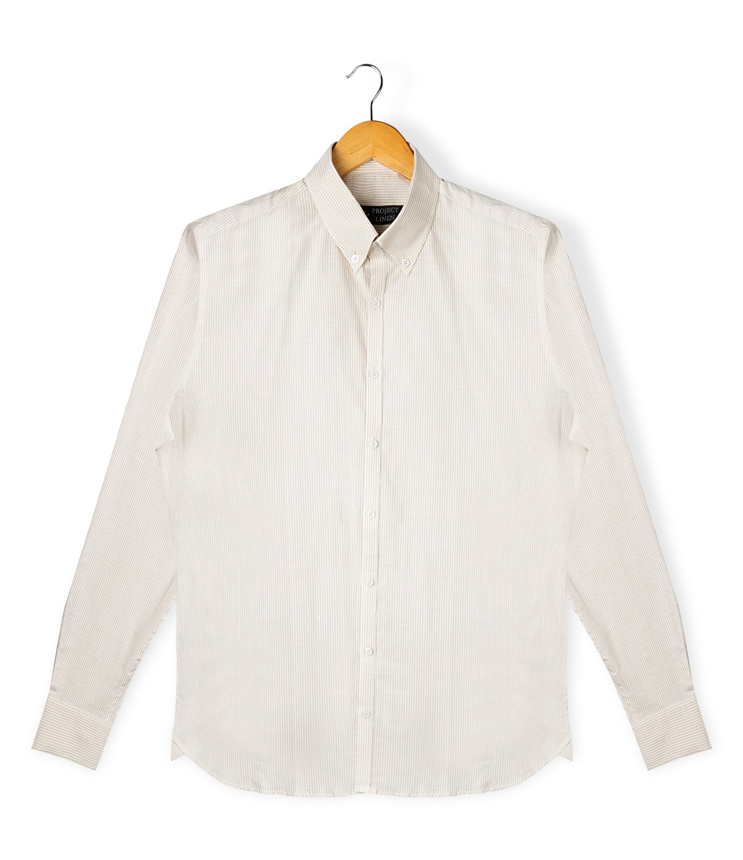 Brown Stripes Button Down Linen Shirt - Her's