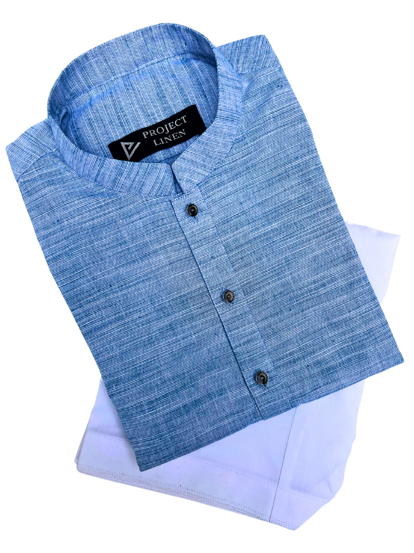 Texture Blue Linen Kurta