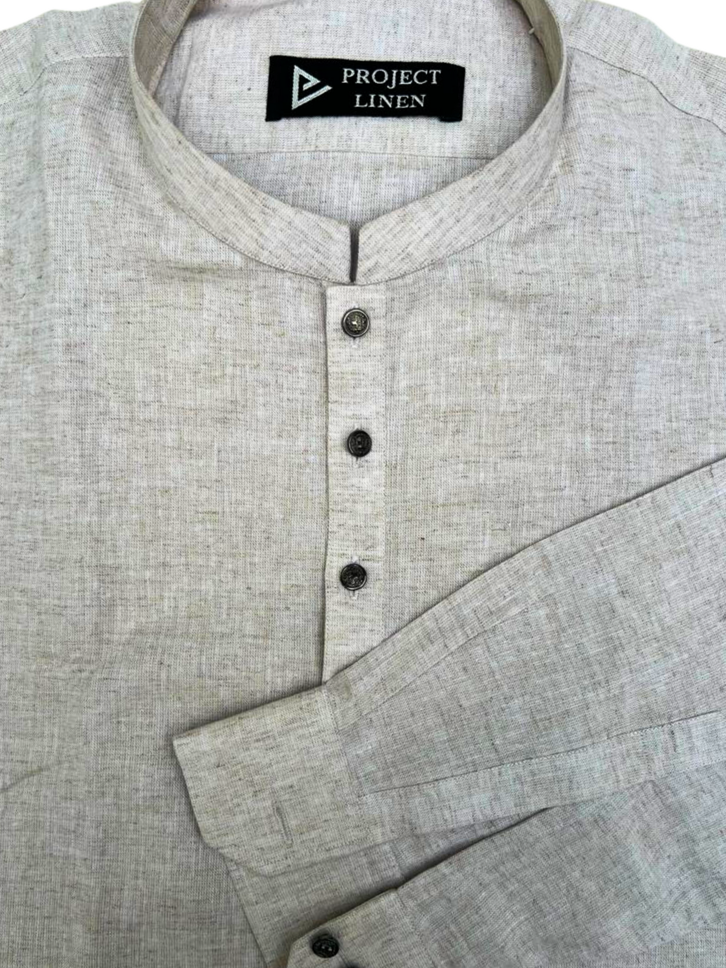 Beige Linen Kurta Trouser