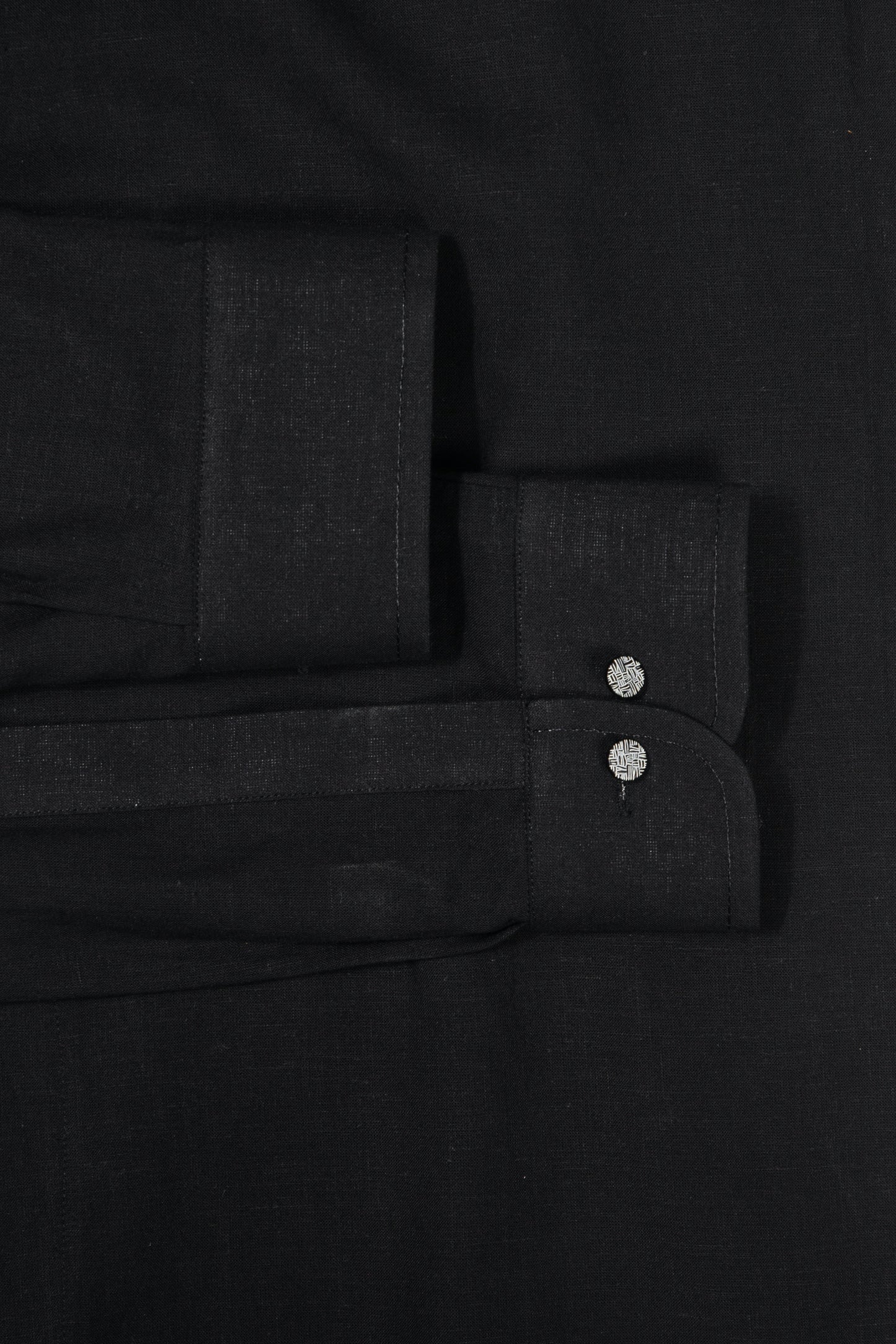 Team black linen kurta