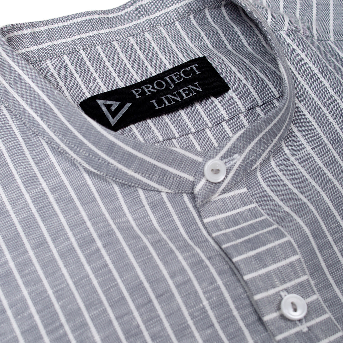 Grey Striped Linen Shirt - Her's
