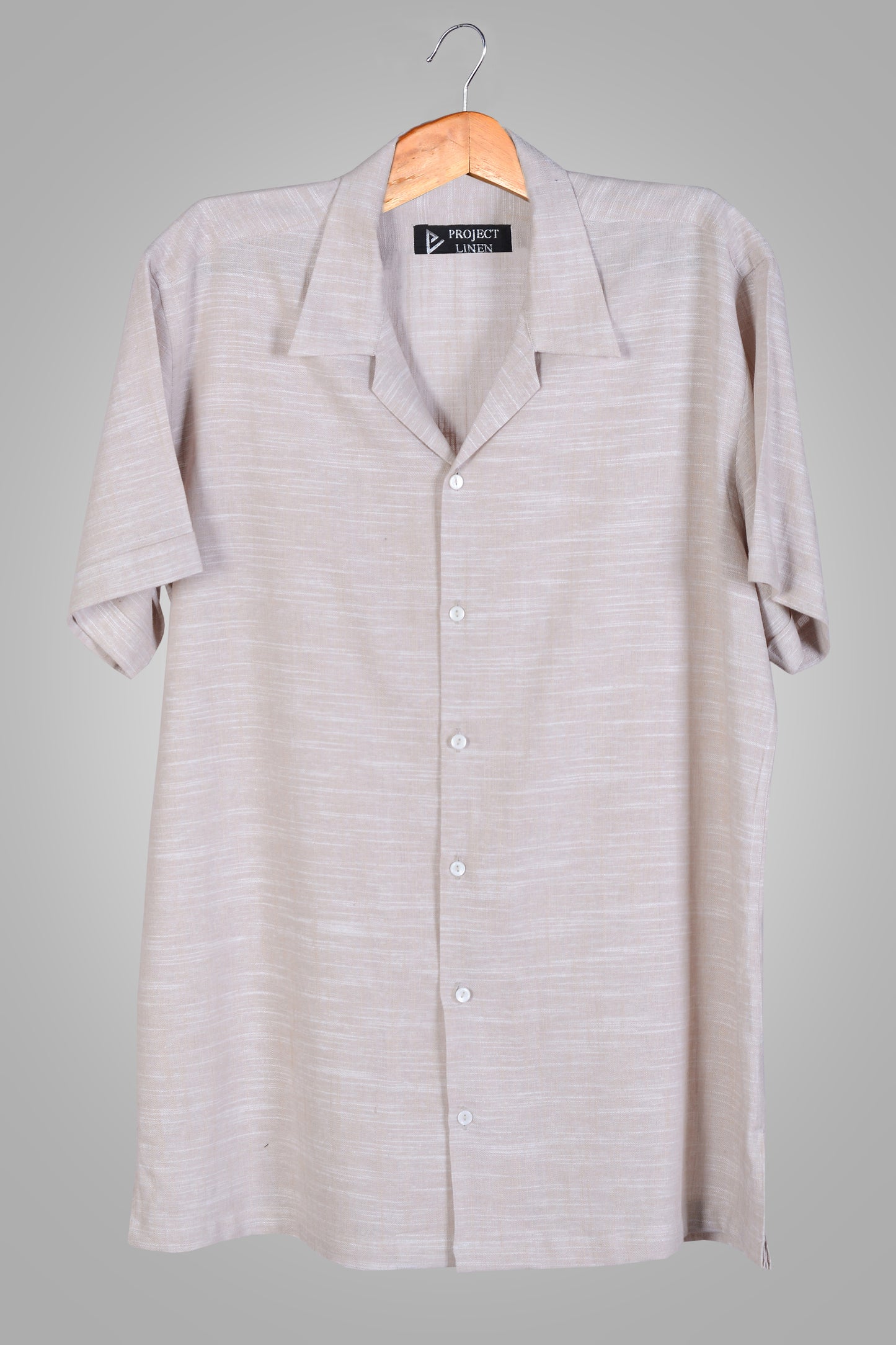 Beige Cuban linen Shirt