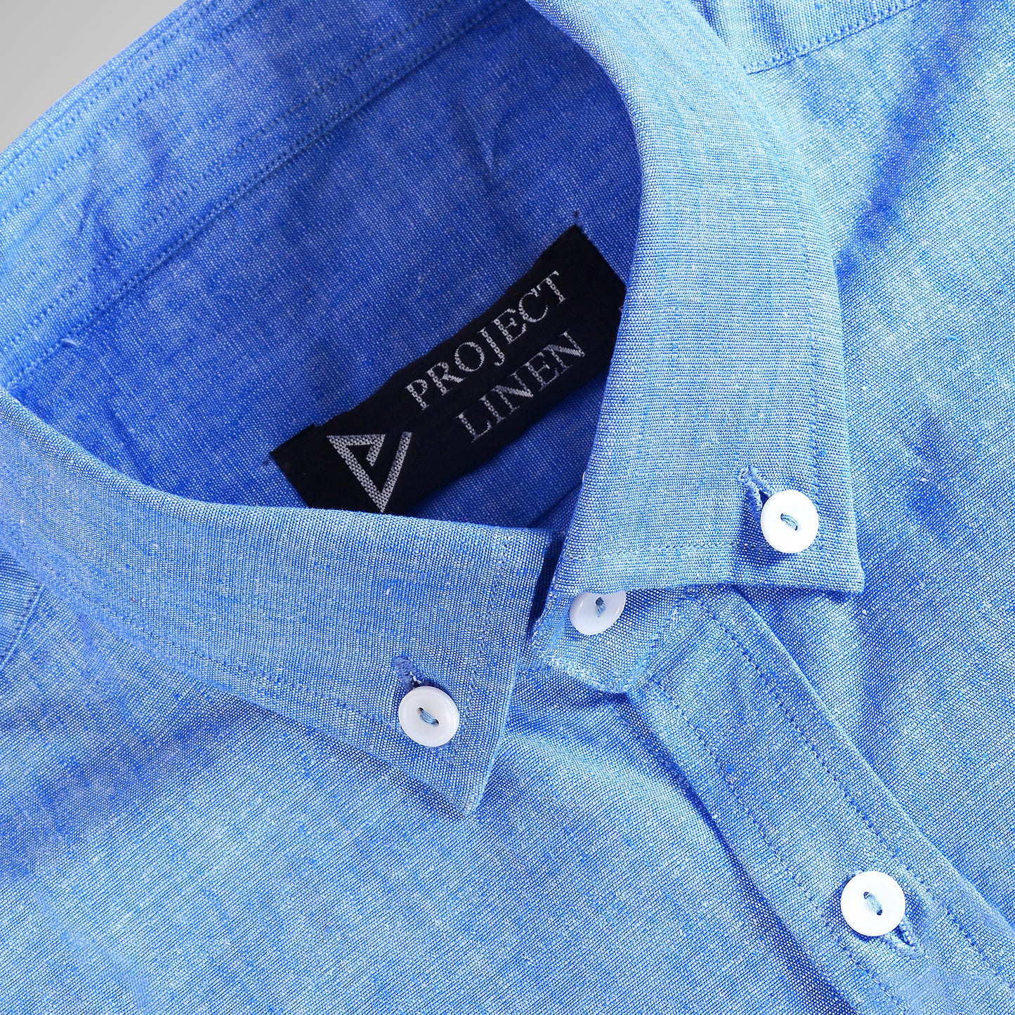 Burnt Blue Button Down Linen Shirt