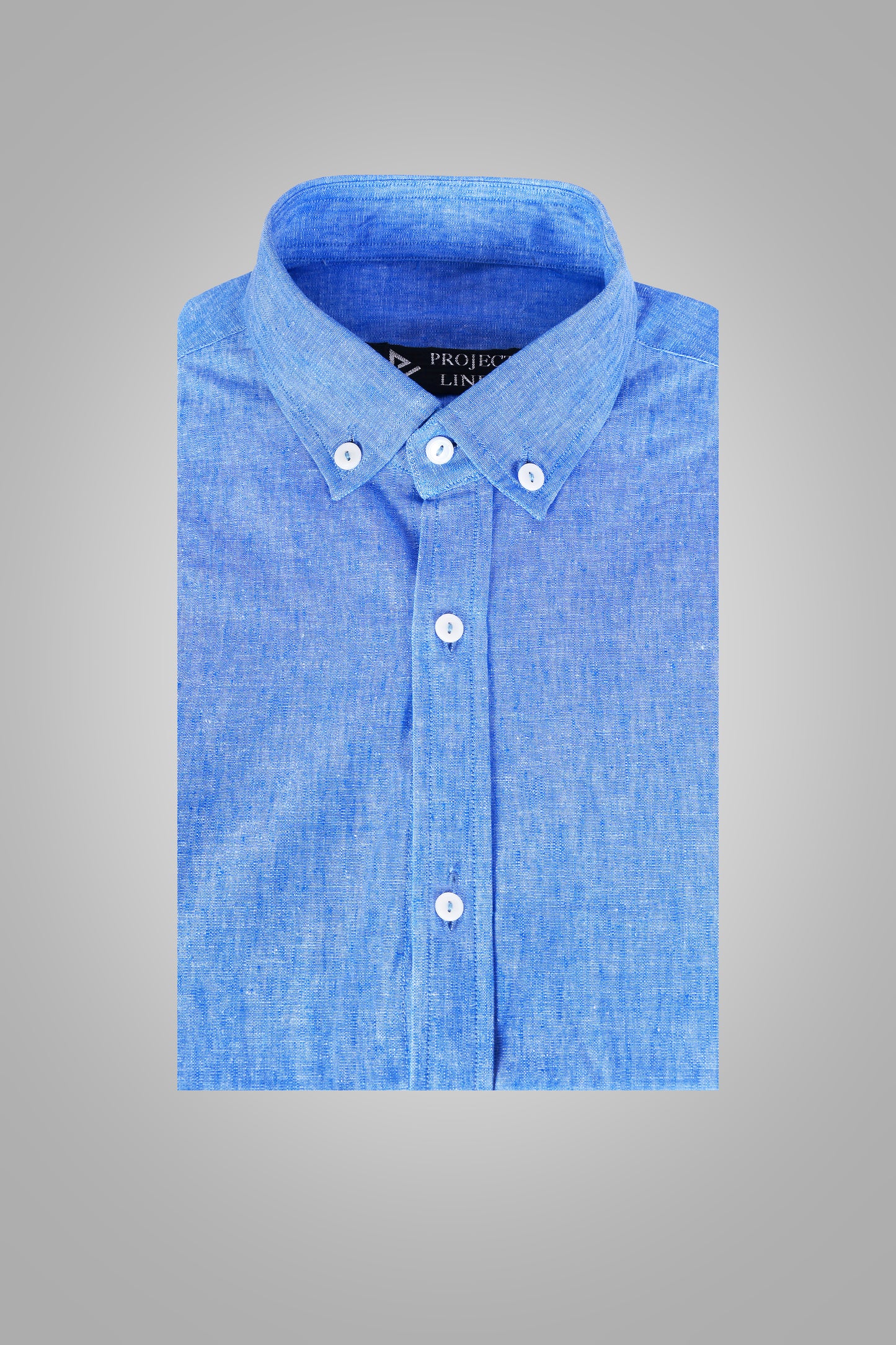 Burnt Blue Button Down Linen Shirt