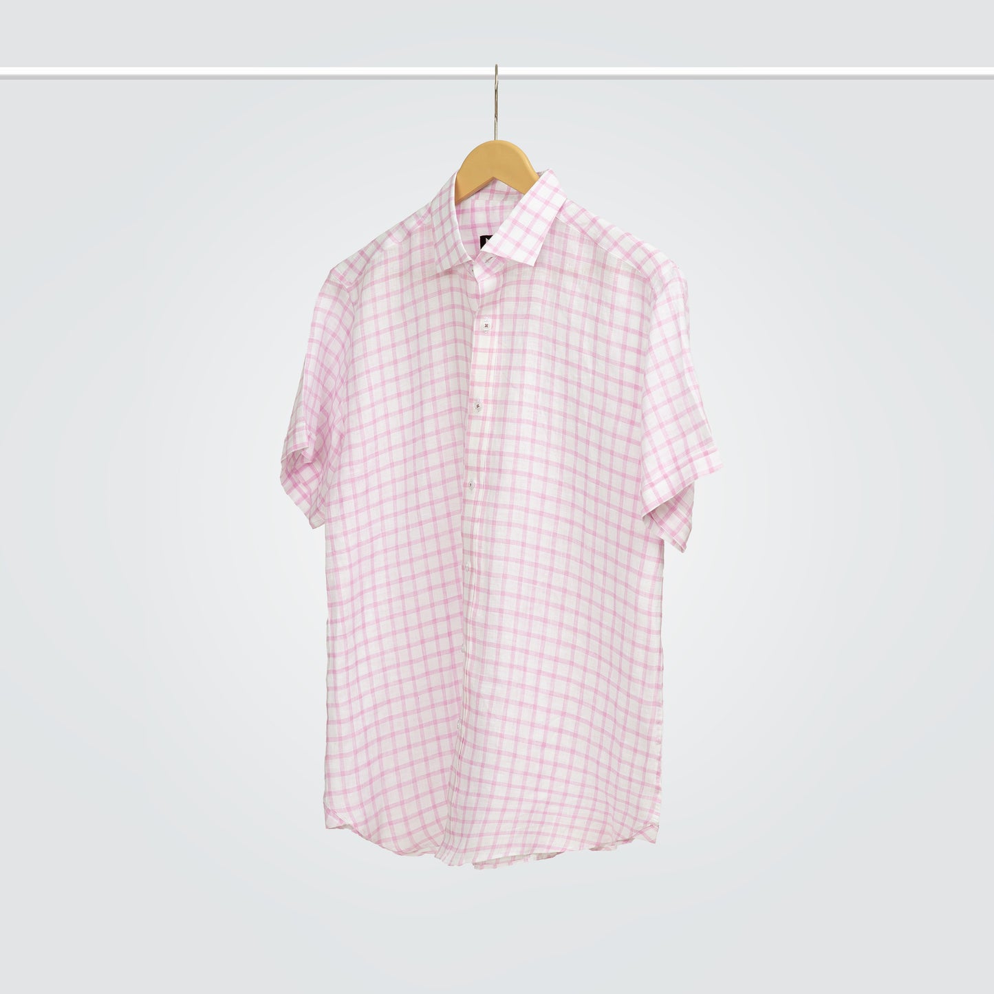 Pink Checkered Linen Shirt