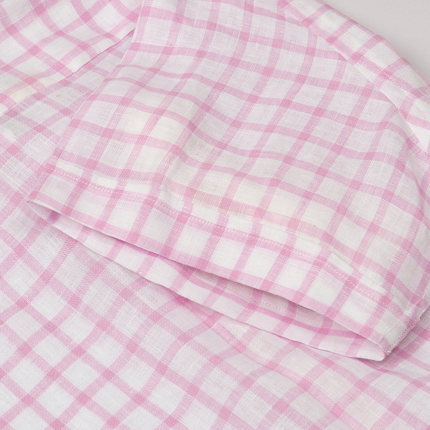 Pink Checkered Linen Shirt